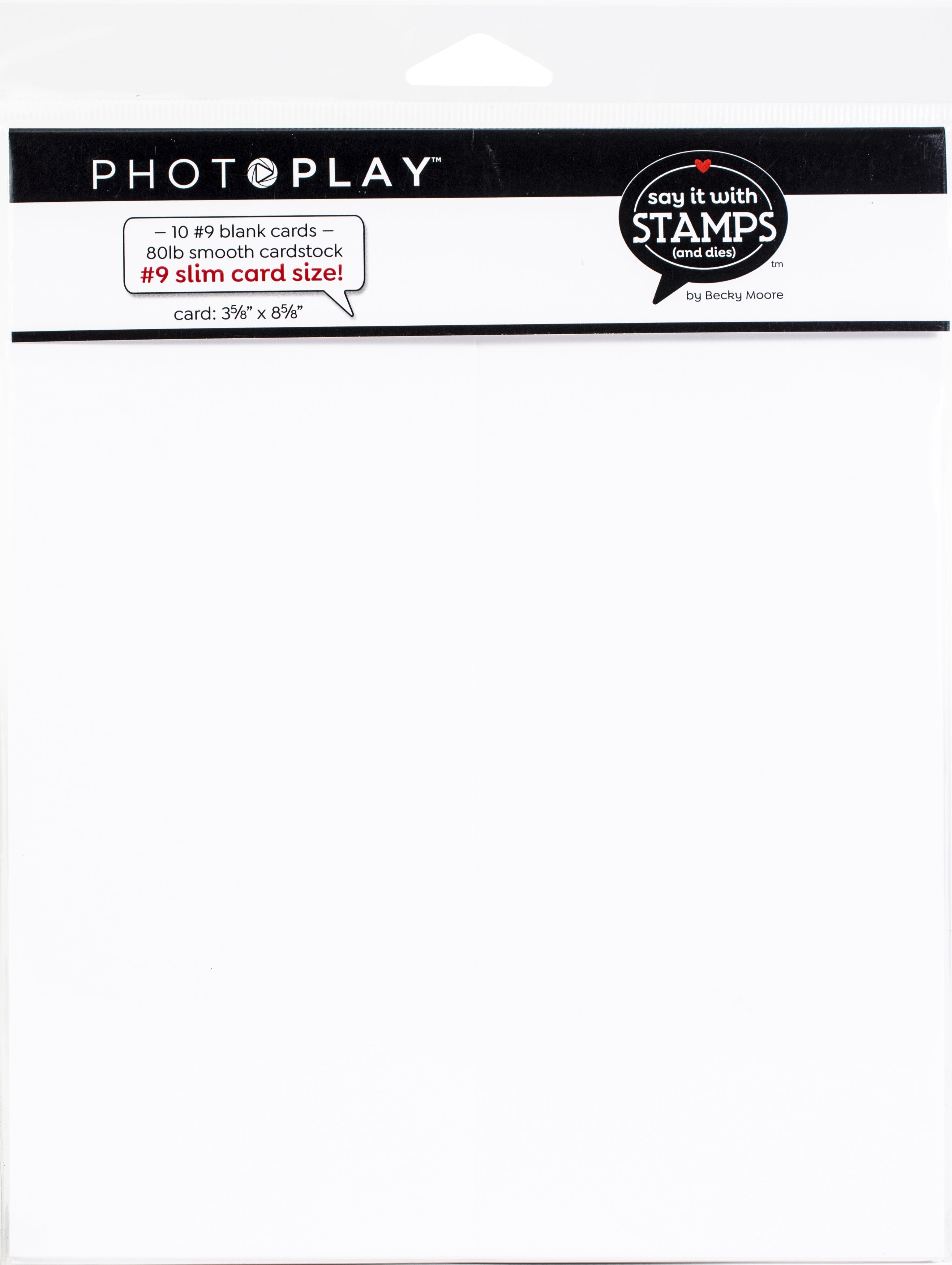 PhotoPlay Say It With Stamps Scored Card 10/Pkg #9 Blank White