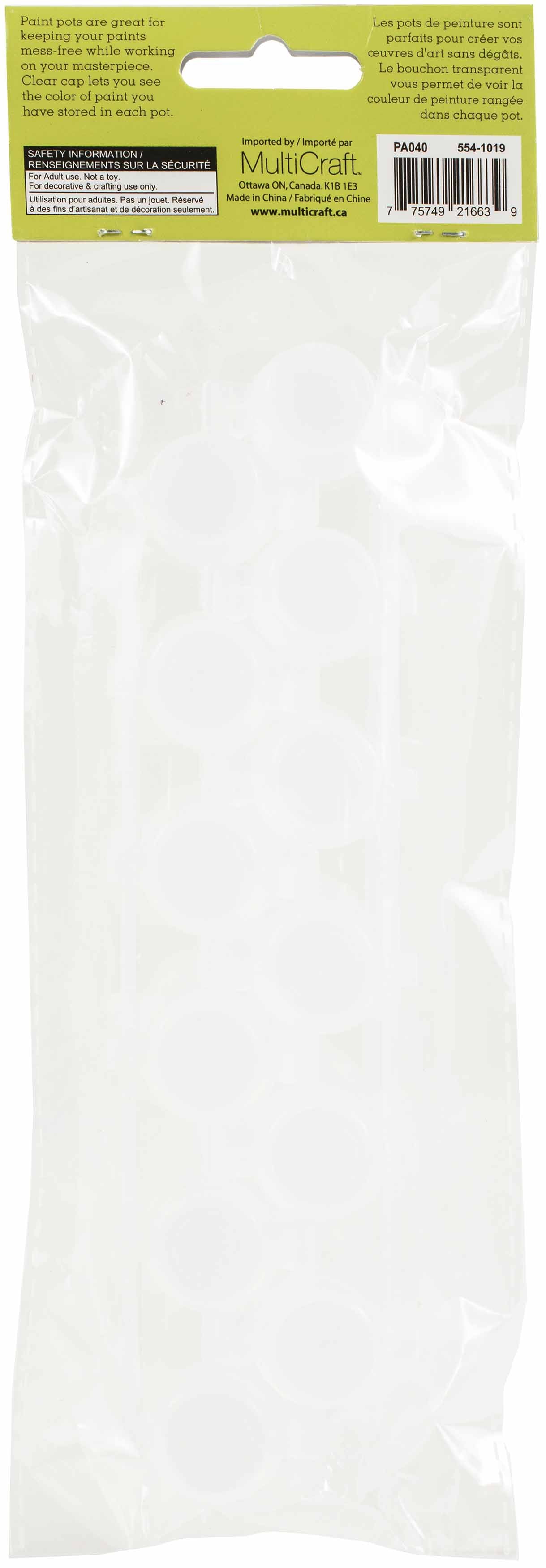 Color Factory Empty Paint Pots 2.5ml 2/Pkg 6-Pot Strips