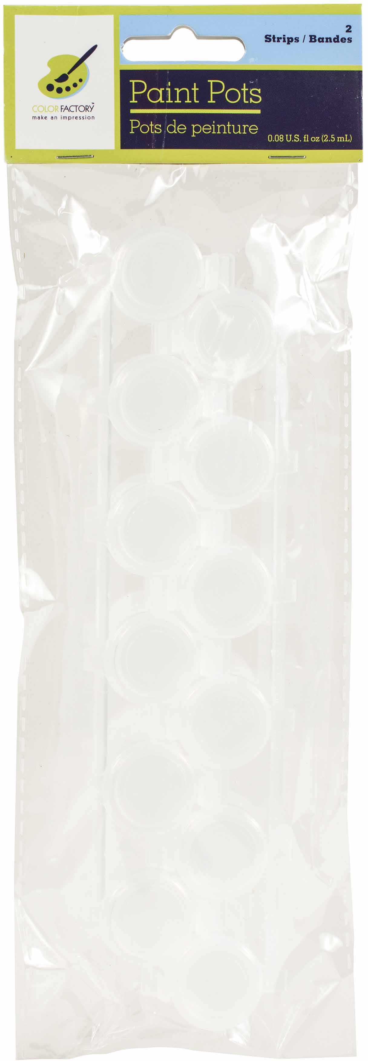 Color Factory Empty Paint Pots 2.5ml 2/Pkg 6-Pot Strips