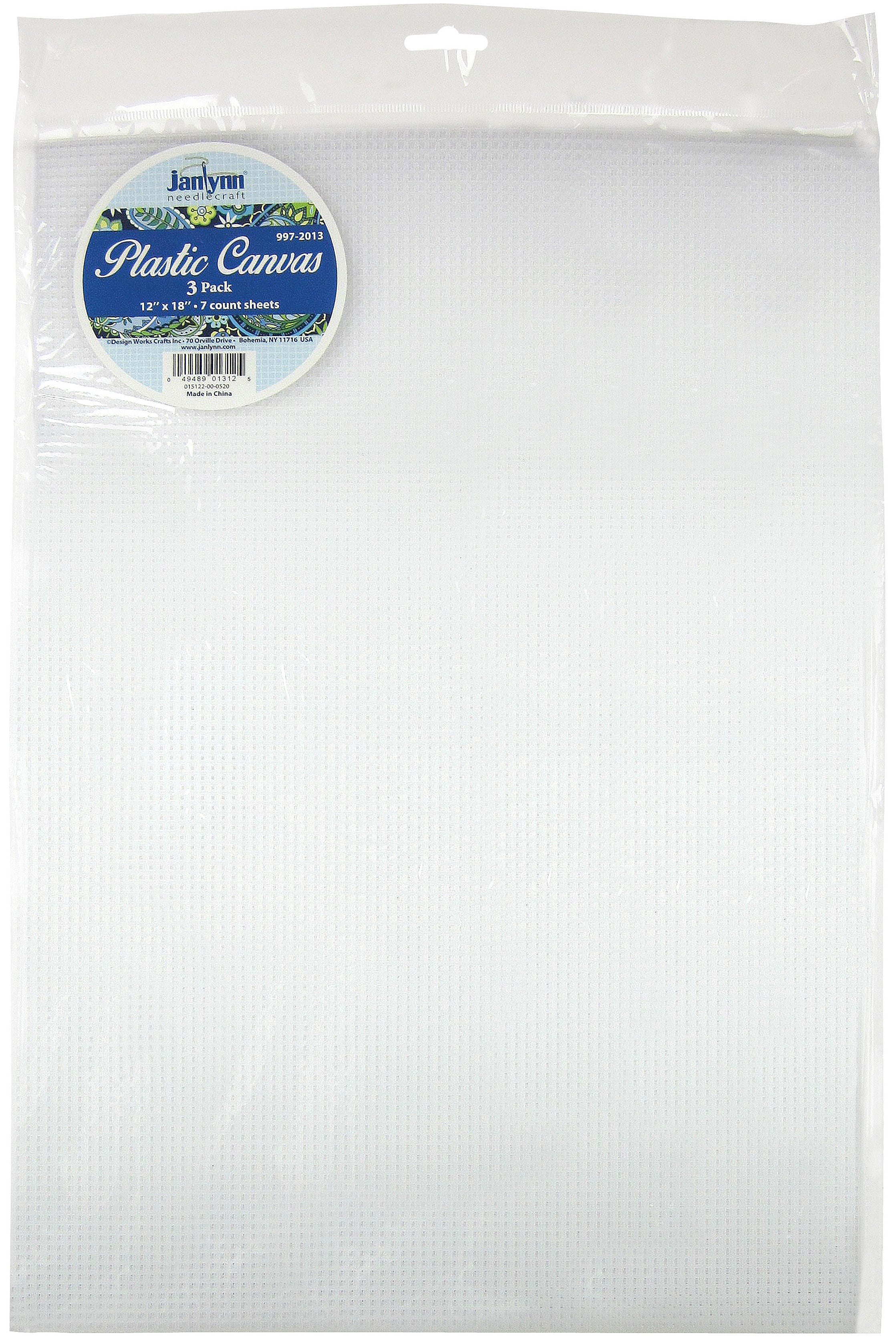 Janlynn Plastic Canvas 7 Count 12"X18" 3/Pkg Clear