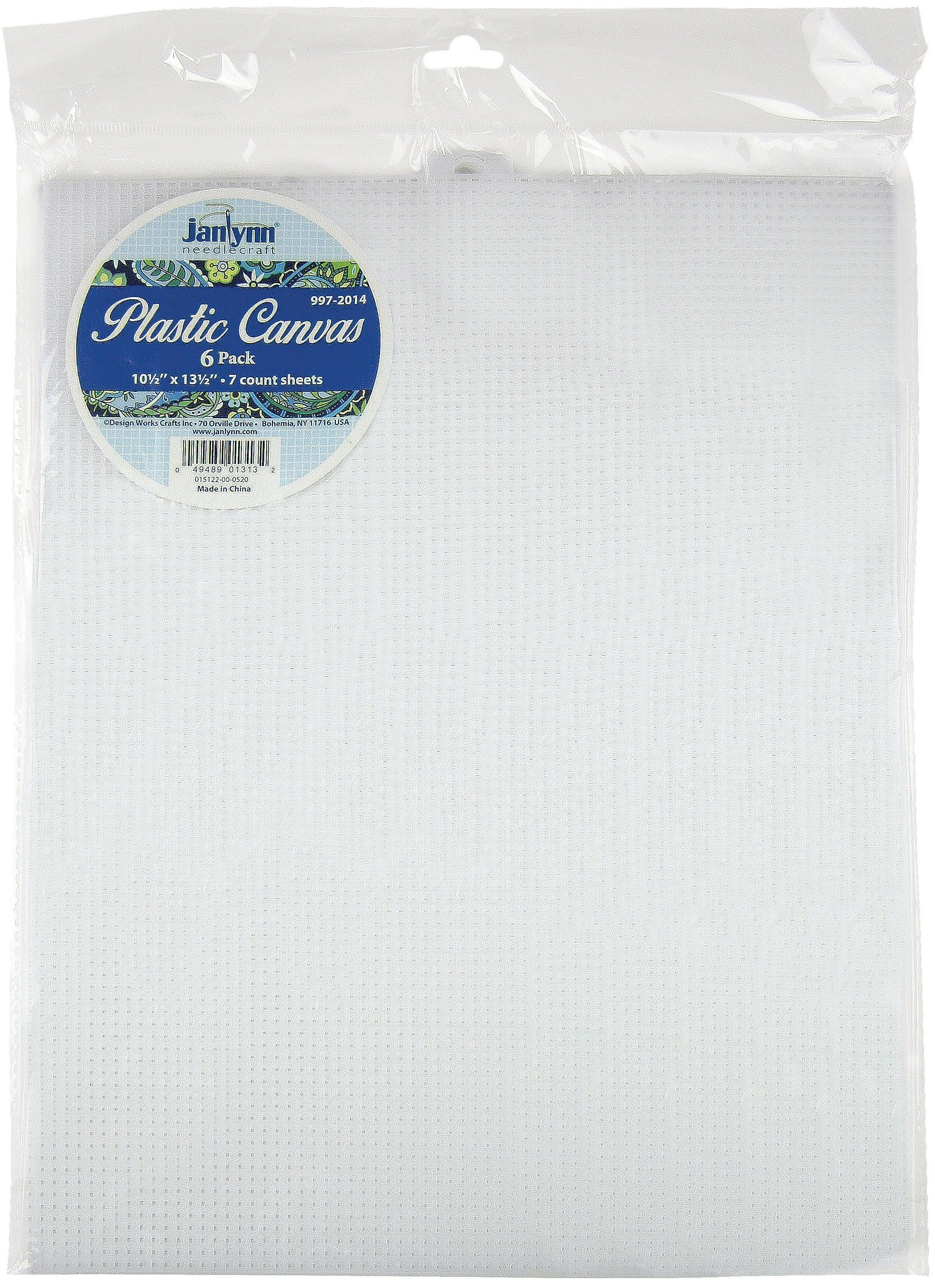 Janlynn Plastic Canvas 7 Count 10.5"X13.5" 6/Pkg Clear
