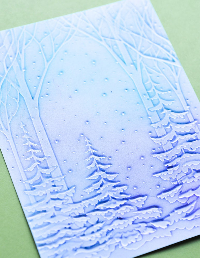 Memory Box 3D Embossing Folder 4.5"X5.75" Snowy Forest