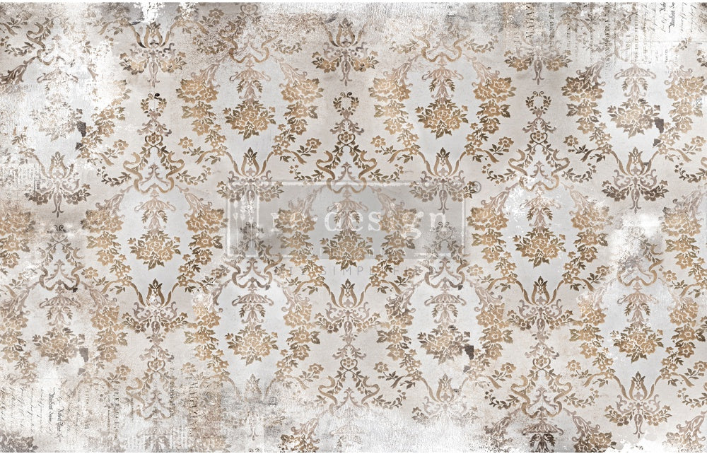Prima Re-Design Decoupage Decor Tissue Paper 19"X30" 2/Pkg Washed Damask