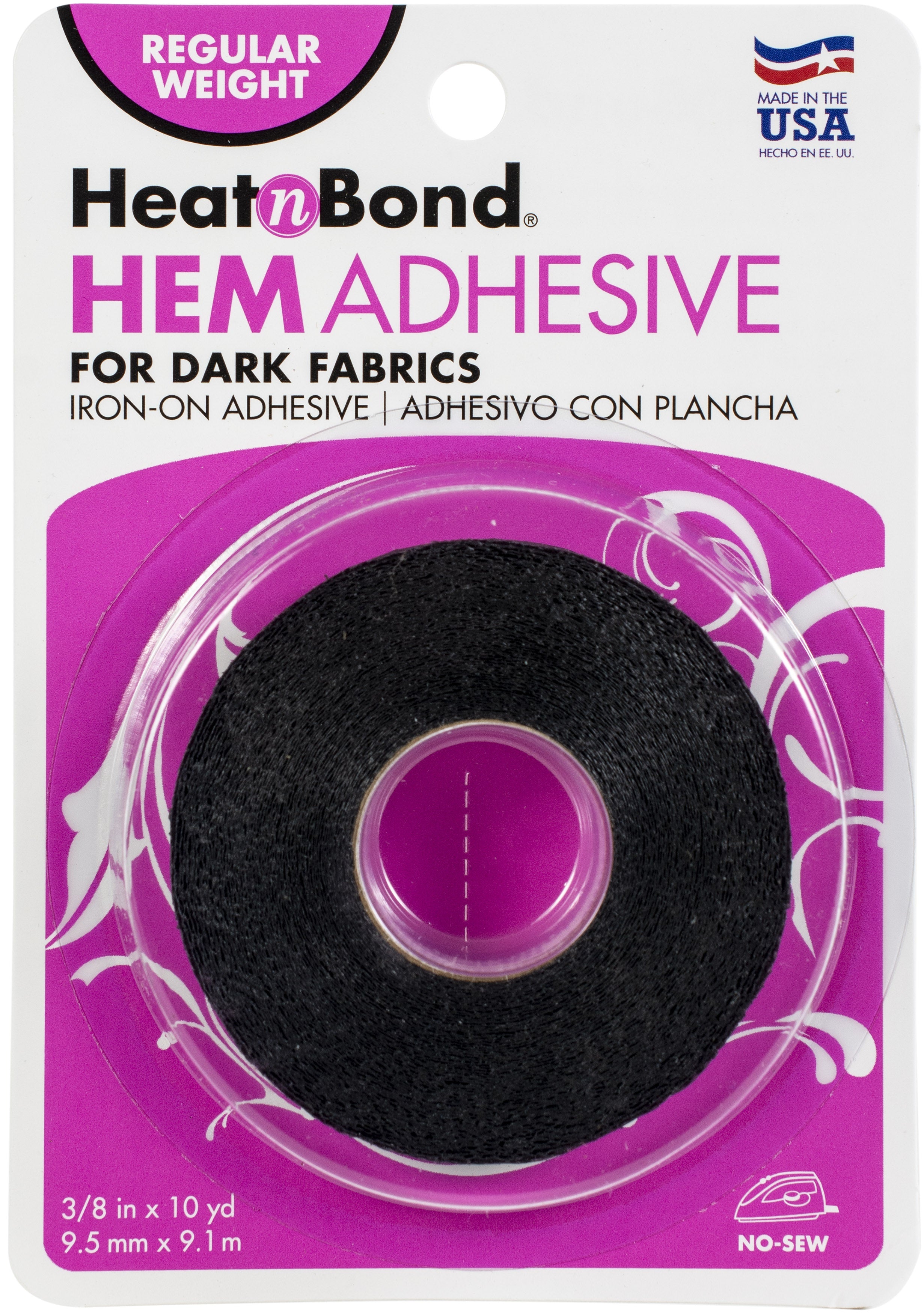HeatnBond Hem Iron-On Adhesive for Dark Fabrics .375"X10yd