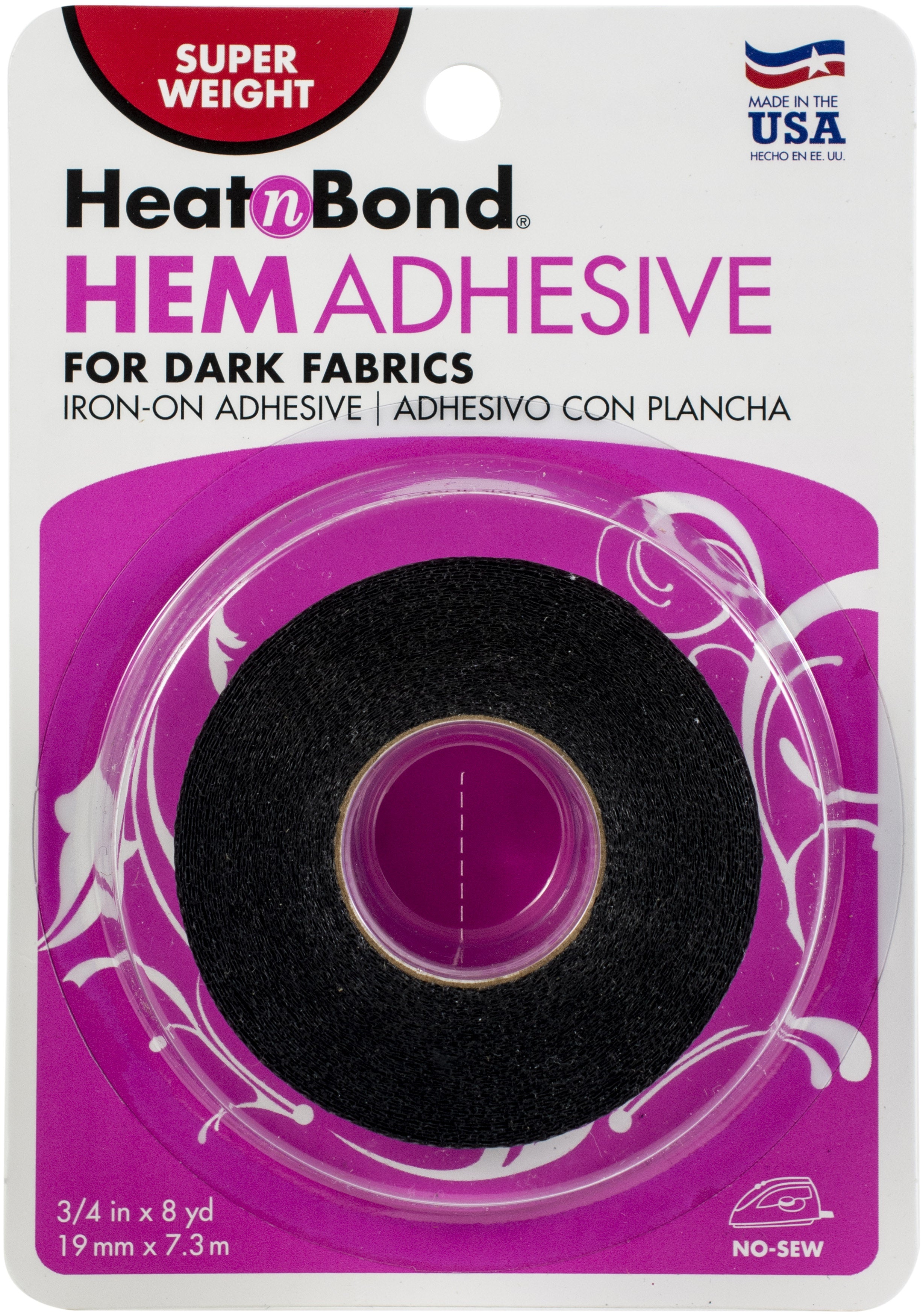 HeatnBond Hem Iron-On Adhesive for Dark Fabrics-Super .75"X8yd