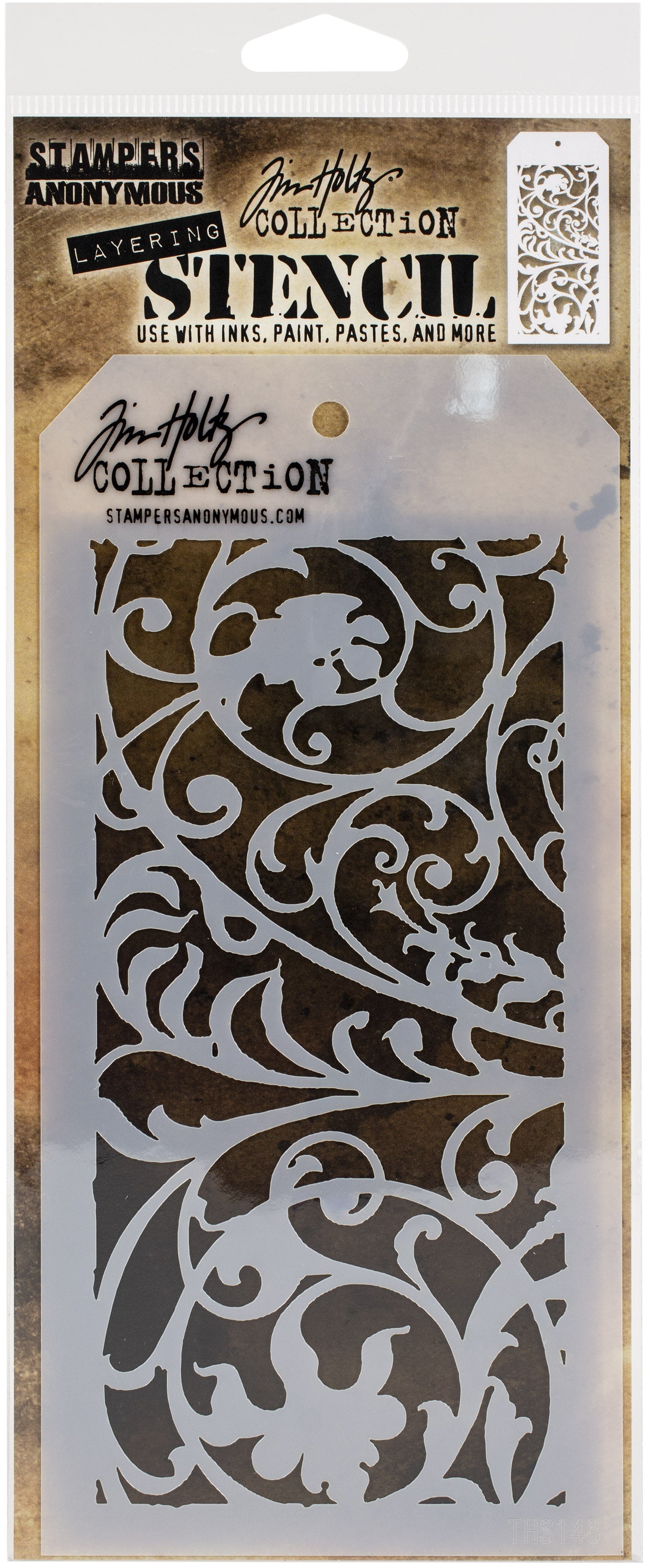 Tim Holtz Layered Stencil 4.125"X8.5" Ironwork -Layered