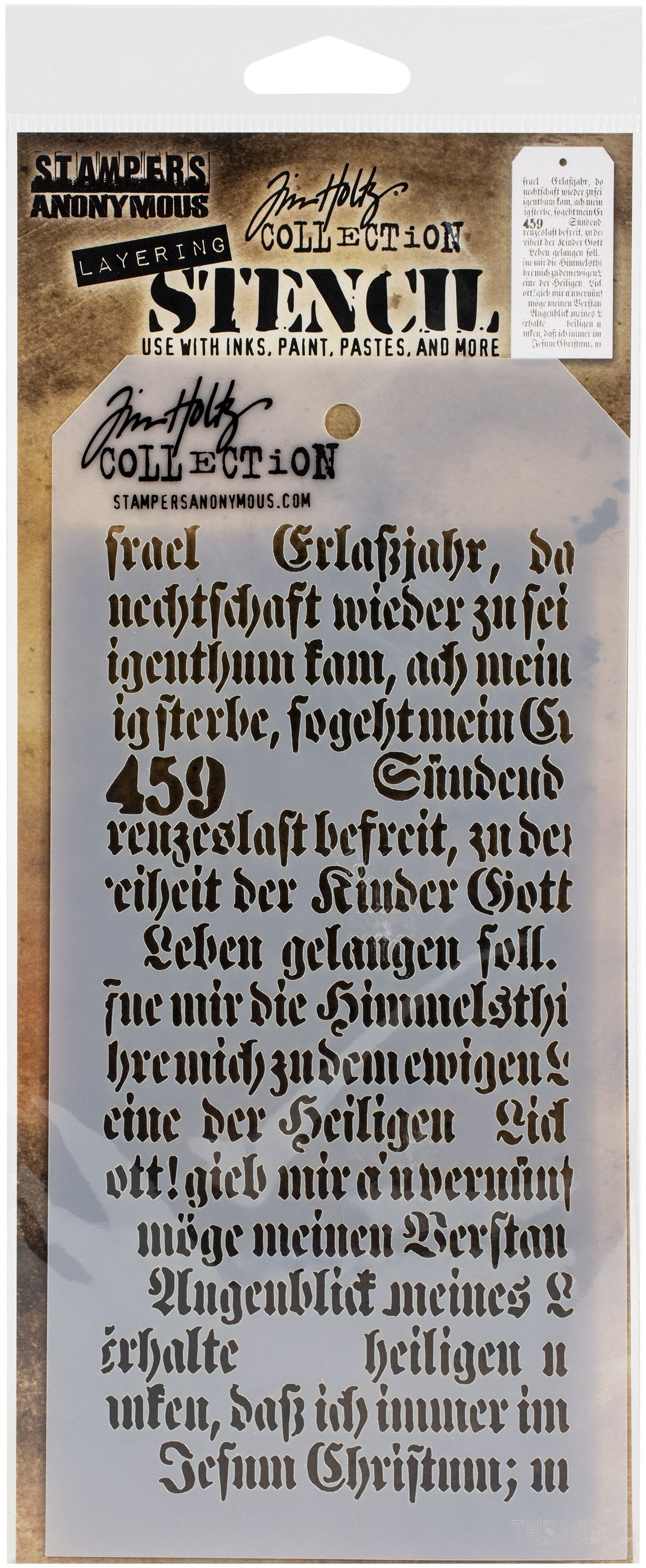 Tim Holtz Layered Stencil 4.125"X8.5" Script -Layered