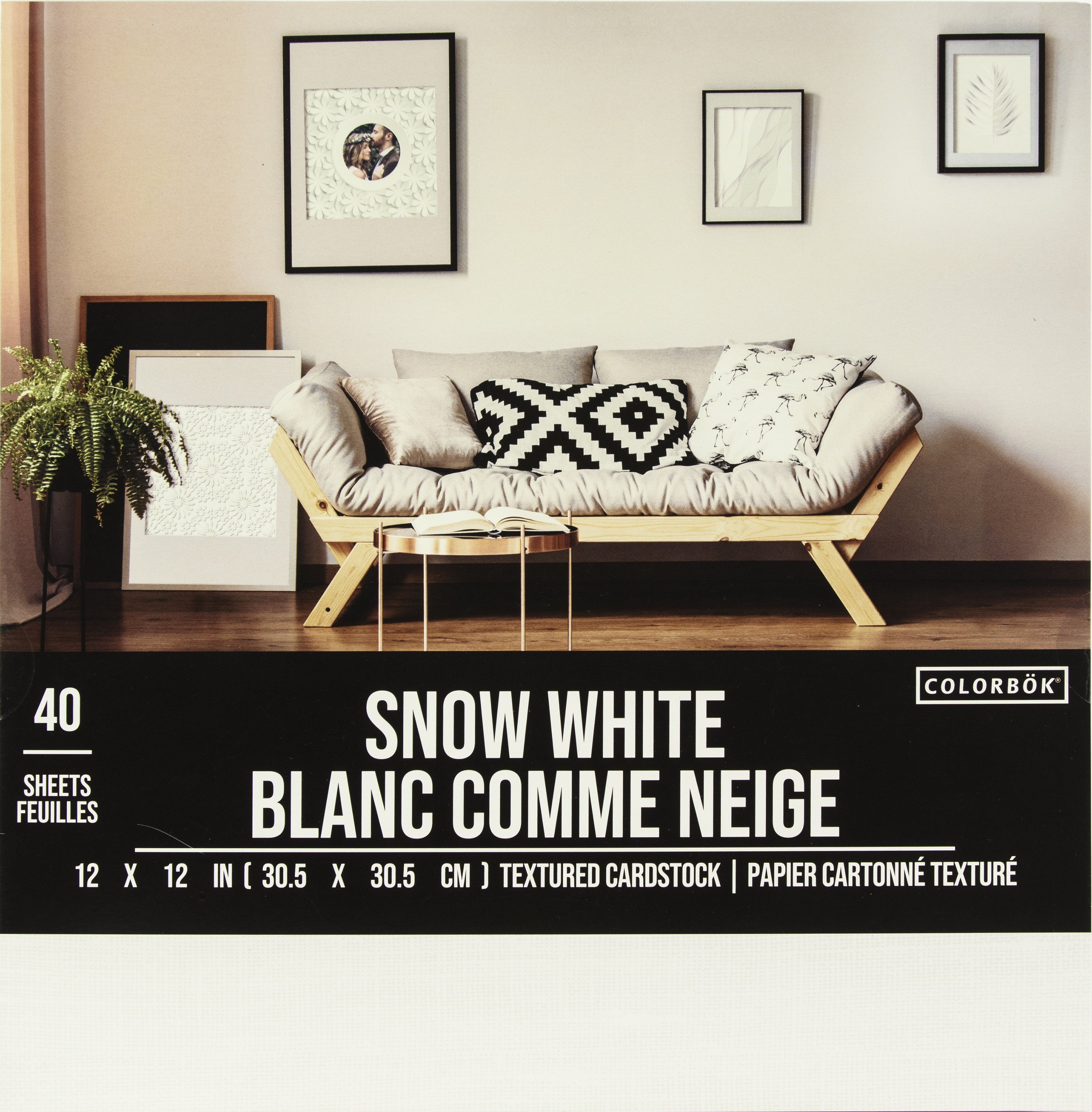 Colorbok Textured Cardstock Pad 12"X12" 40/Pkg Snow White