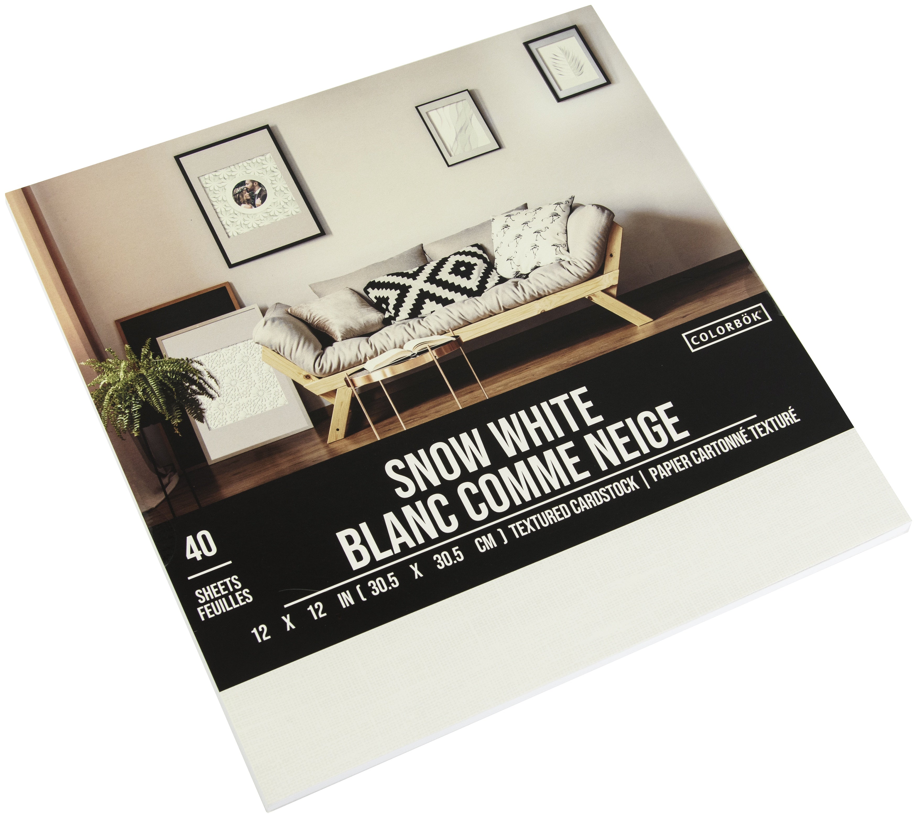 Colorbok Textured Cardstock Pad 12"X12" 40/Pkg Snow White