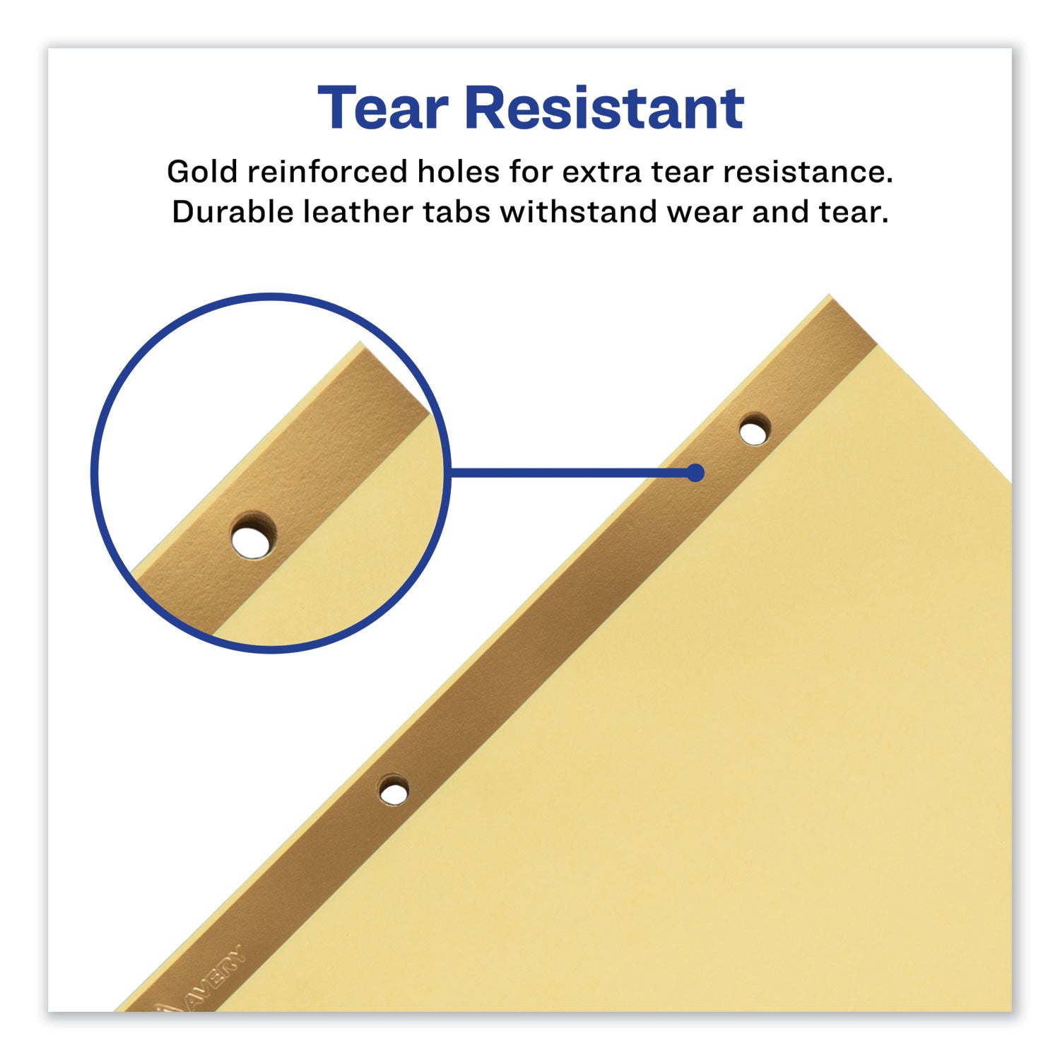 Avery® Preprinted Black Leather Tab Dividers w/Gold Reinforced Edge, 31-Tab, Ltr