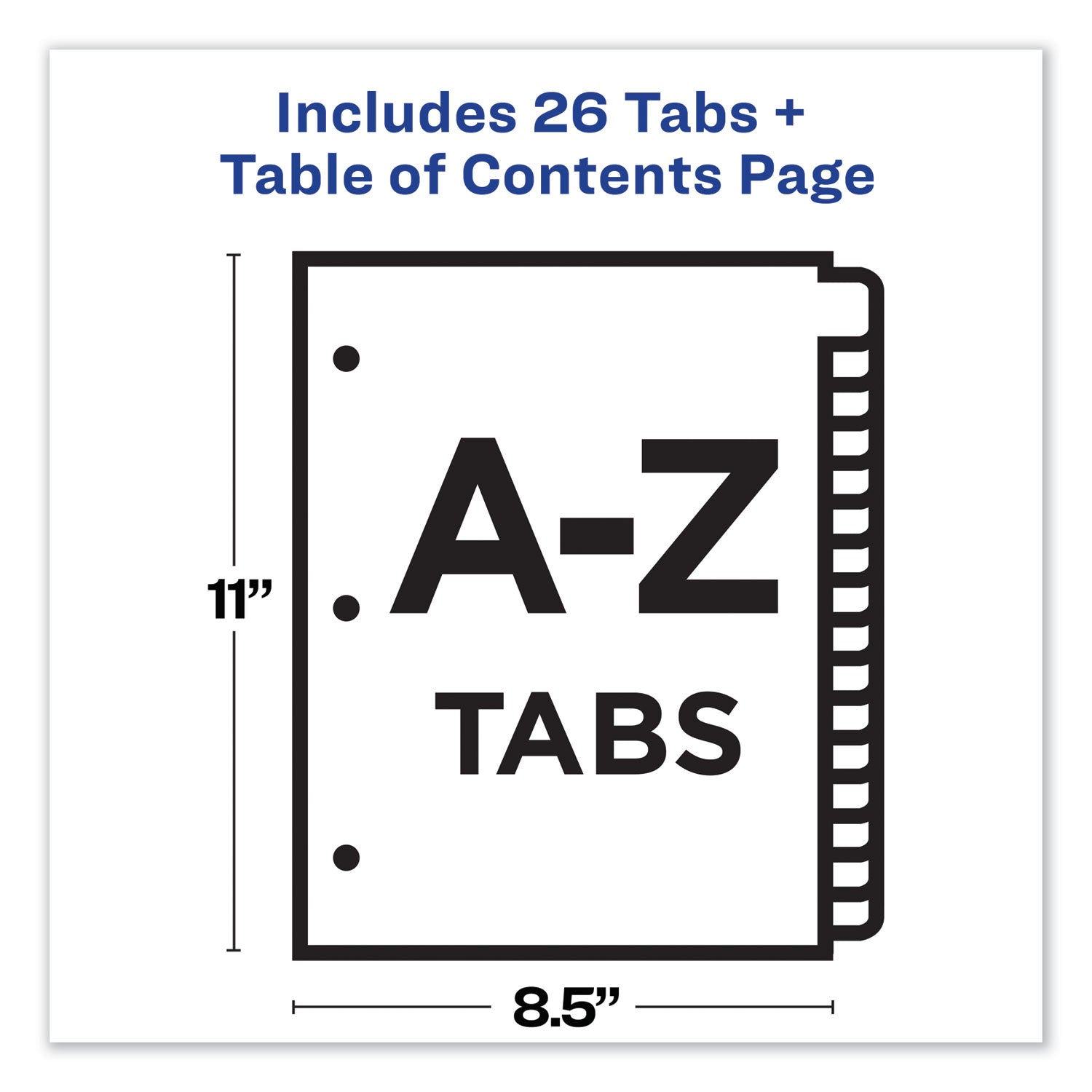 Avery® Ready Index Customizable Table of Contents Multicolor Dividers, 26-Tab, Letter