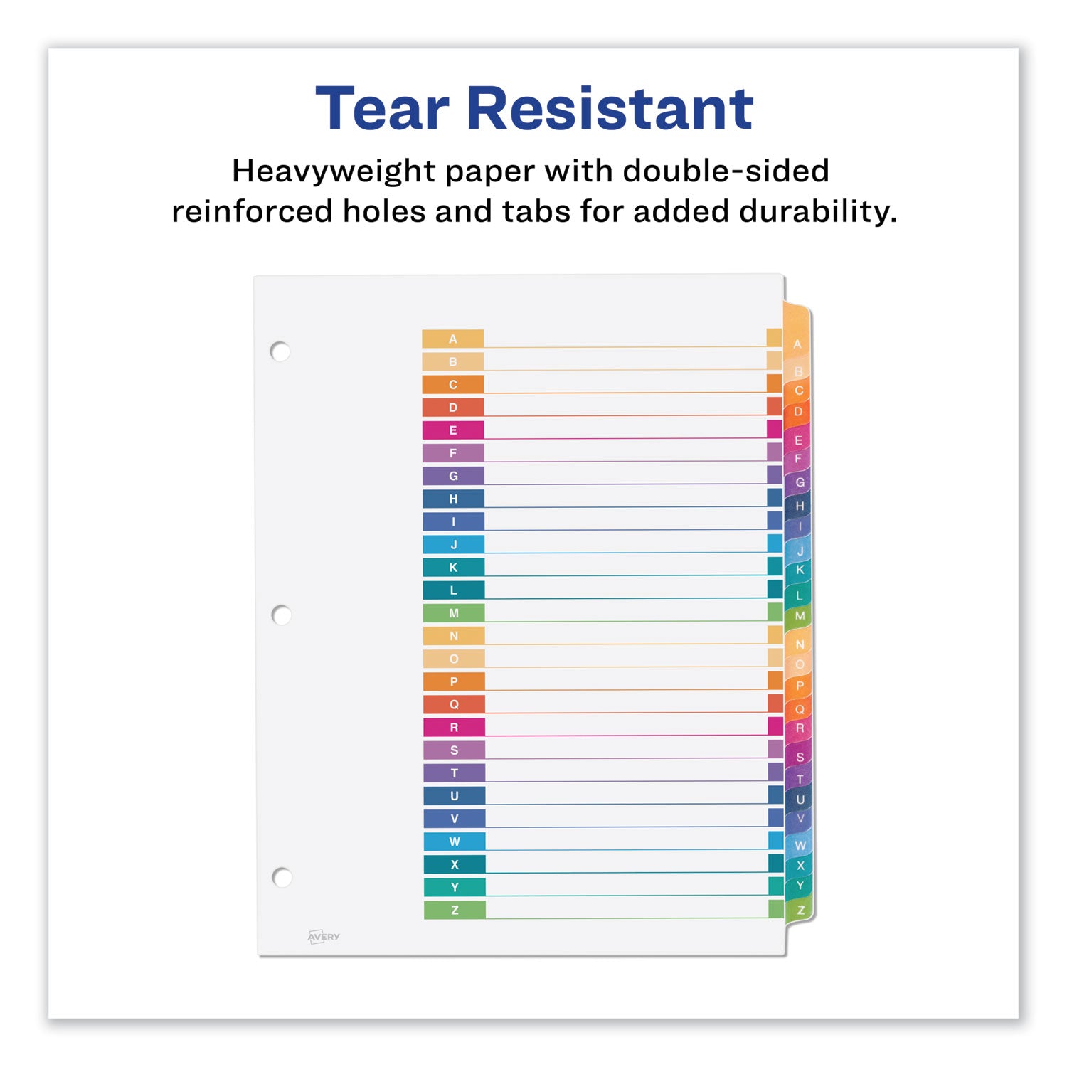 Avery® Ready Index Customizable Table of Contents Multicolor Dividers, 26-Tab, Letter