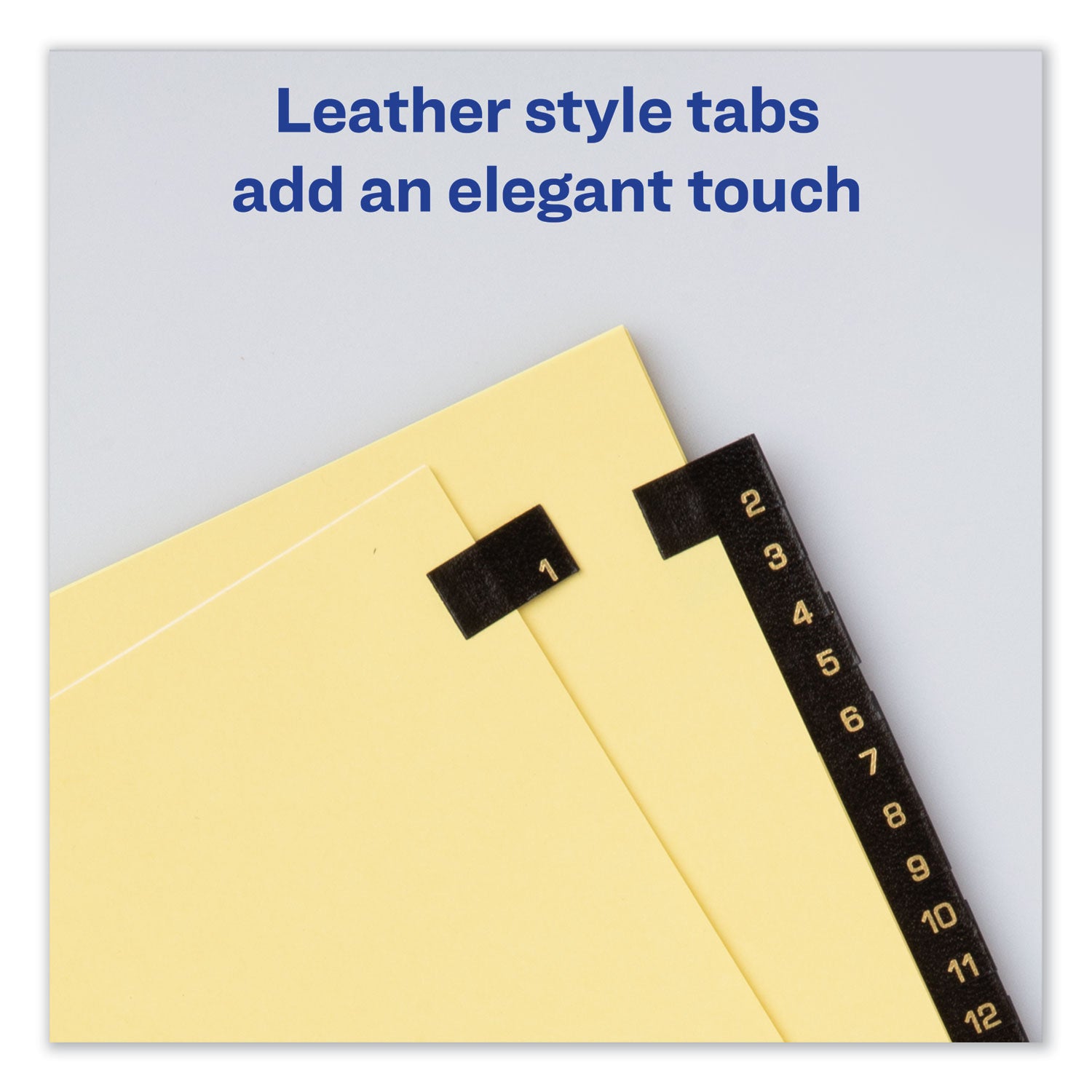 Avery® Preprinted Black Leather Tab Dividers w/Gold Reinforced Edge, 31-Tab, Ltr