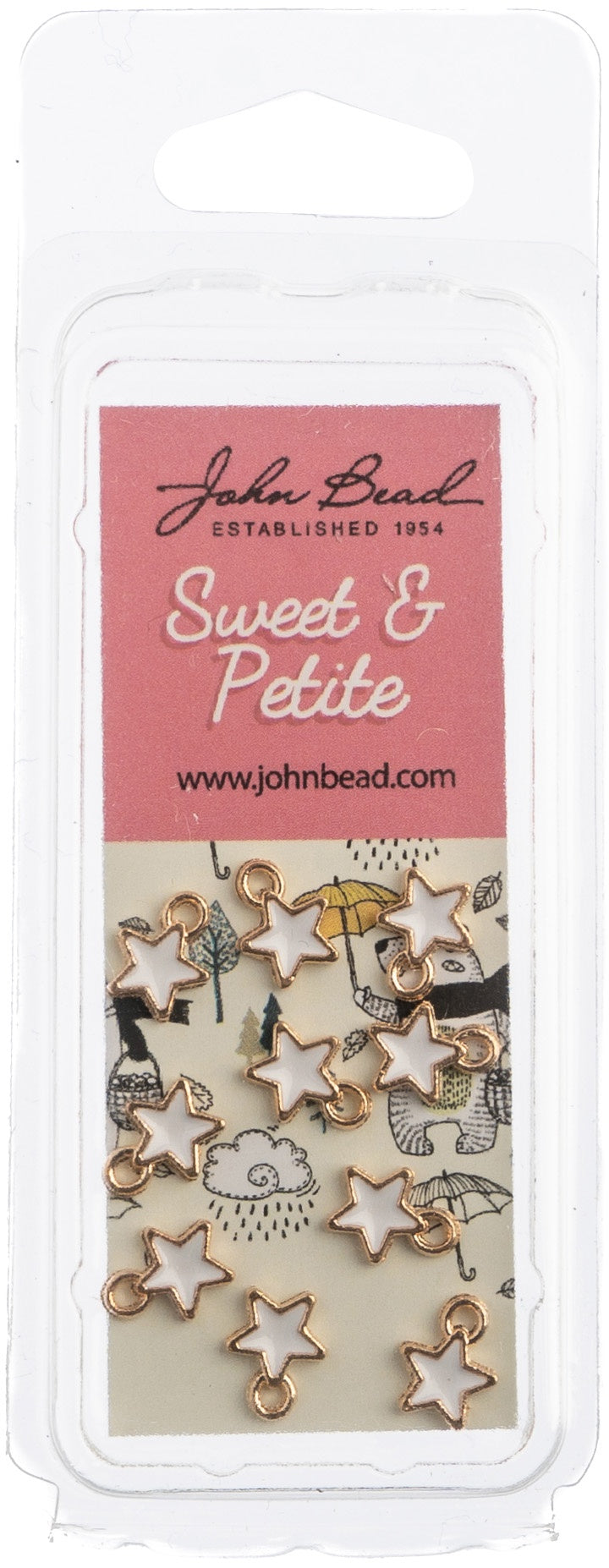 Sweet & Petite Charms  Tiny Star White, 7x9mm 10/Pkg