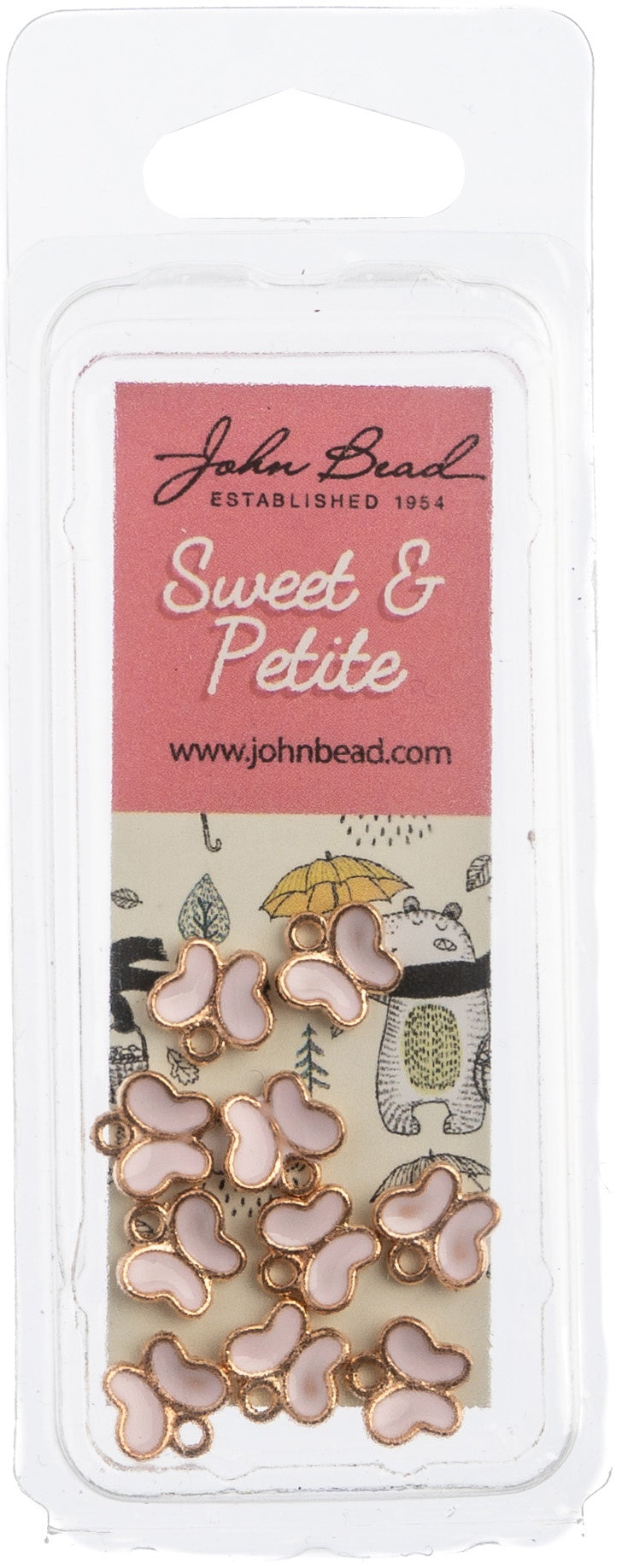 Sweet & Petite Charms  Butterfly Pink, 8x8mm 10/Pkg