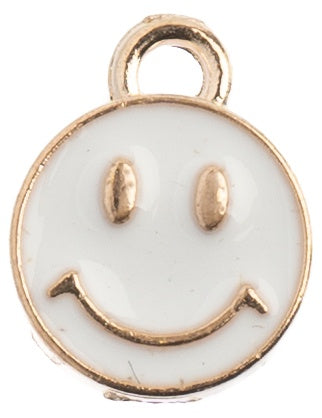Sweet & Petite Charms  Happy Face White, 10x13mm 10/Pkg