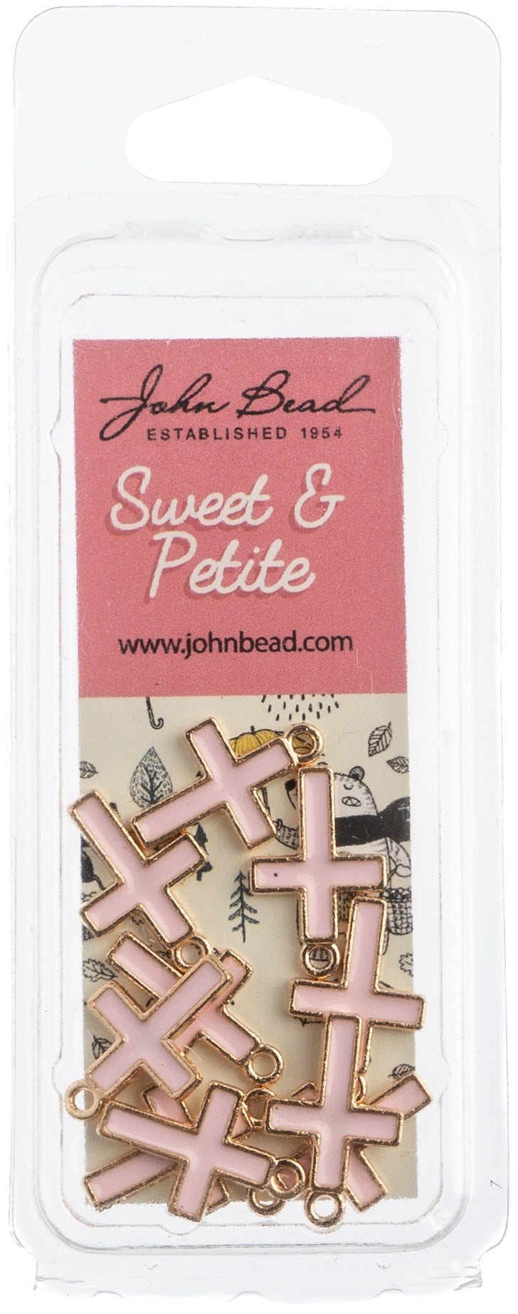 Sweet & Petite Charms  Cross Pink, 17x11mm 10/Pkg