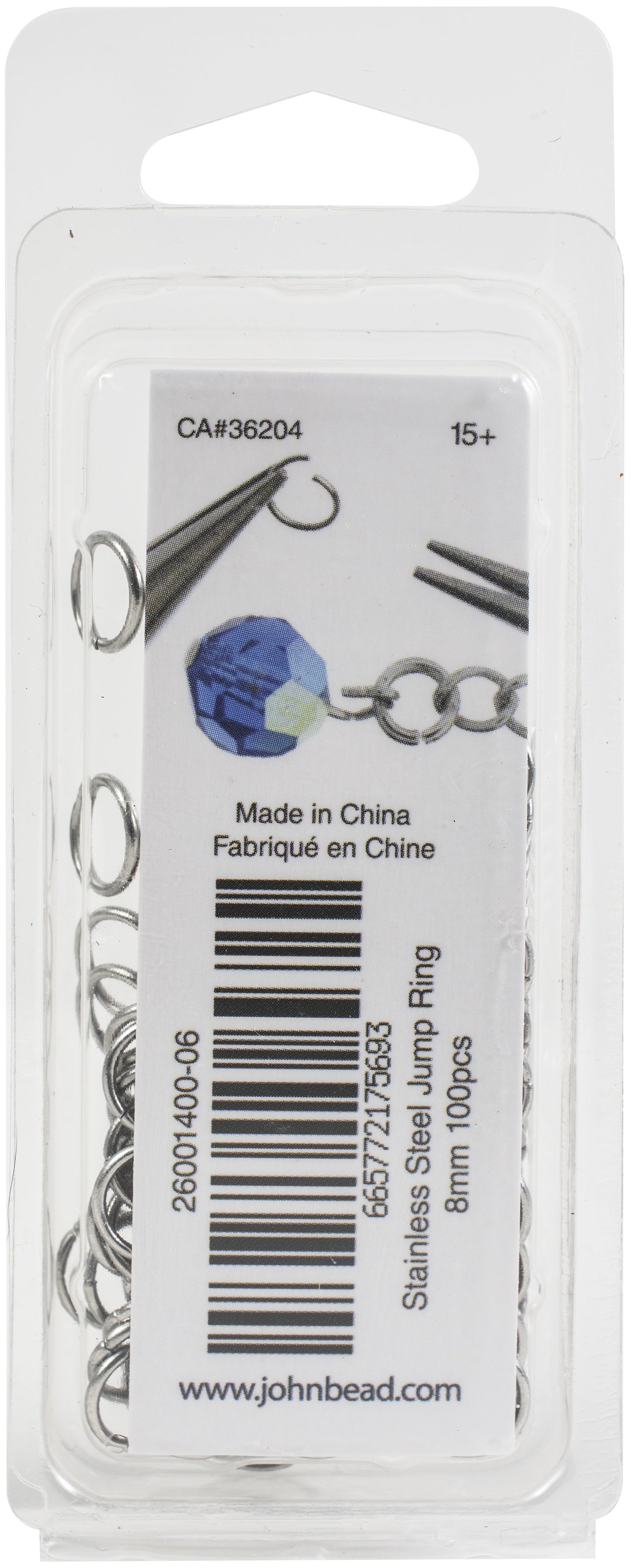 Stainless Steel Jump Ring 100/Pkg 6mm