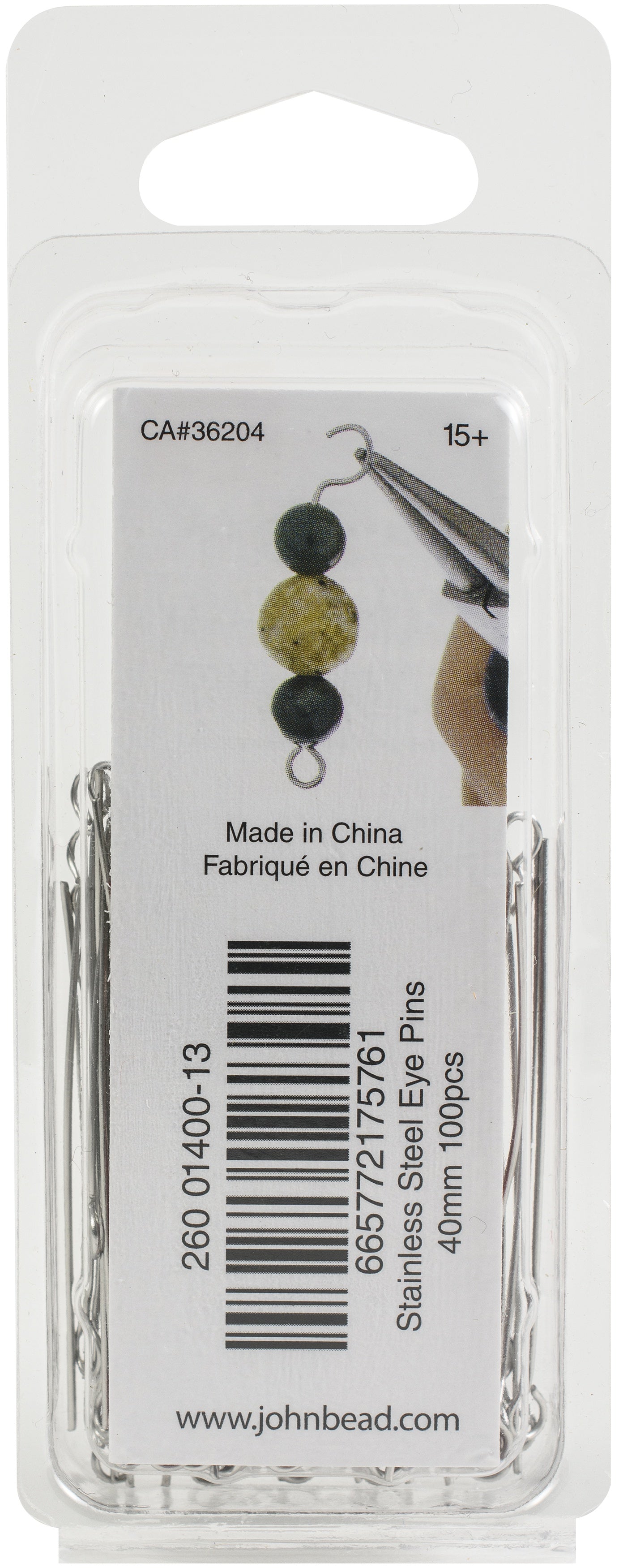 Stainless Steel Eye Pins 100/Pkg 40mm