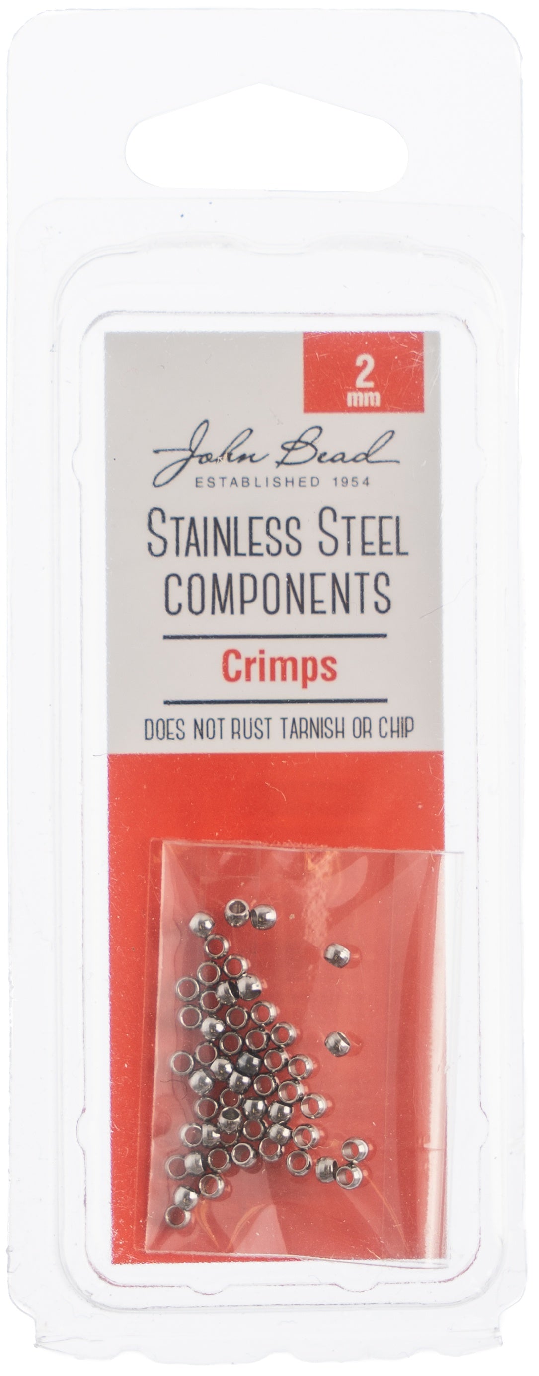 Stainless Steel Crimp Beads 50/Pkg 2mm