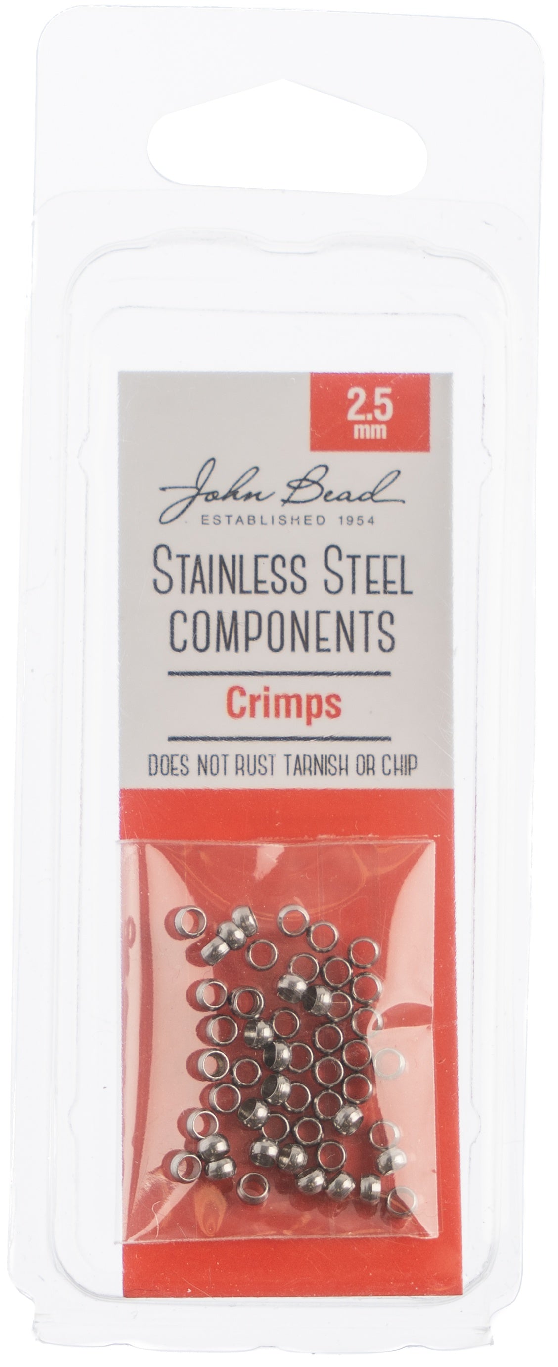 Stainless Steel Crimp Beads 50/Pkg 2.5mm