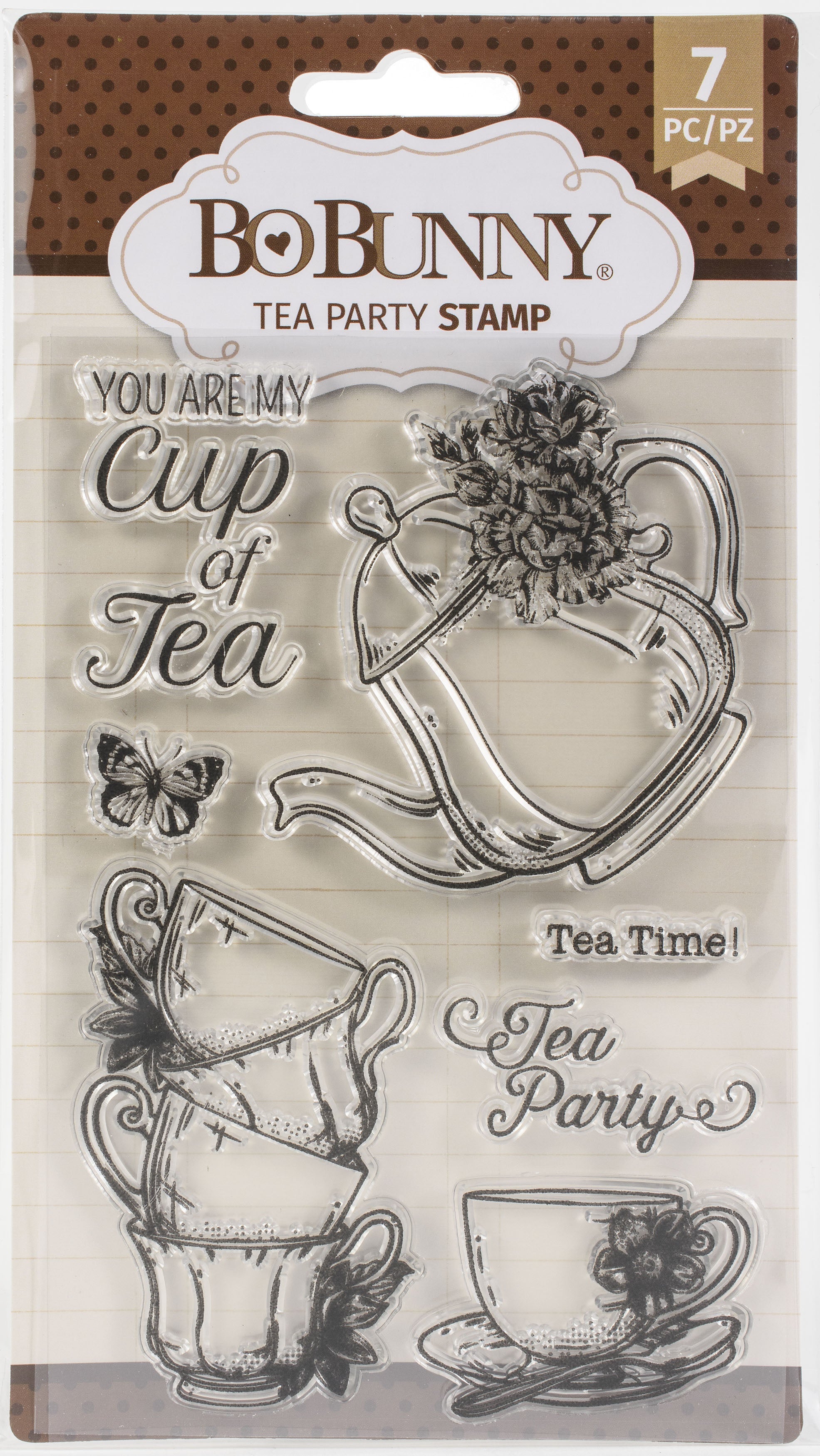 BoBunny Clear Stamps 4"X6" Tea Party