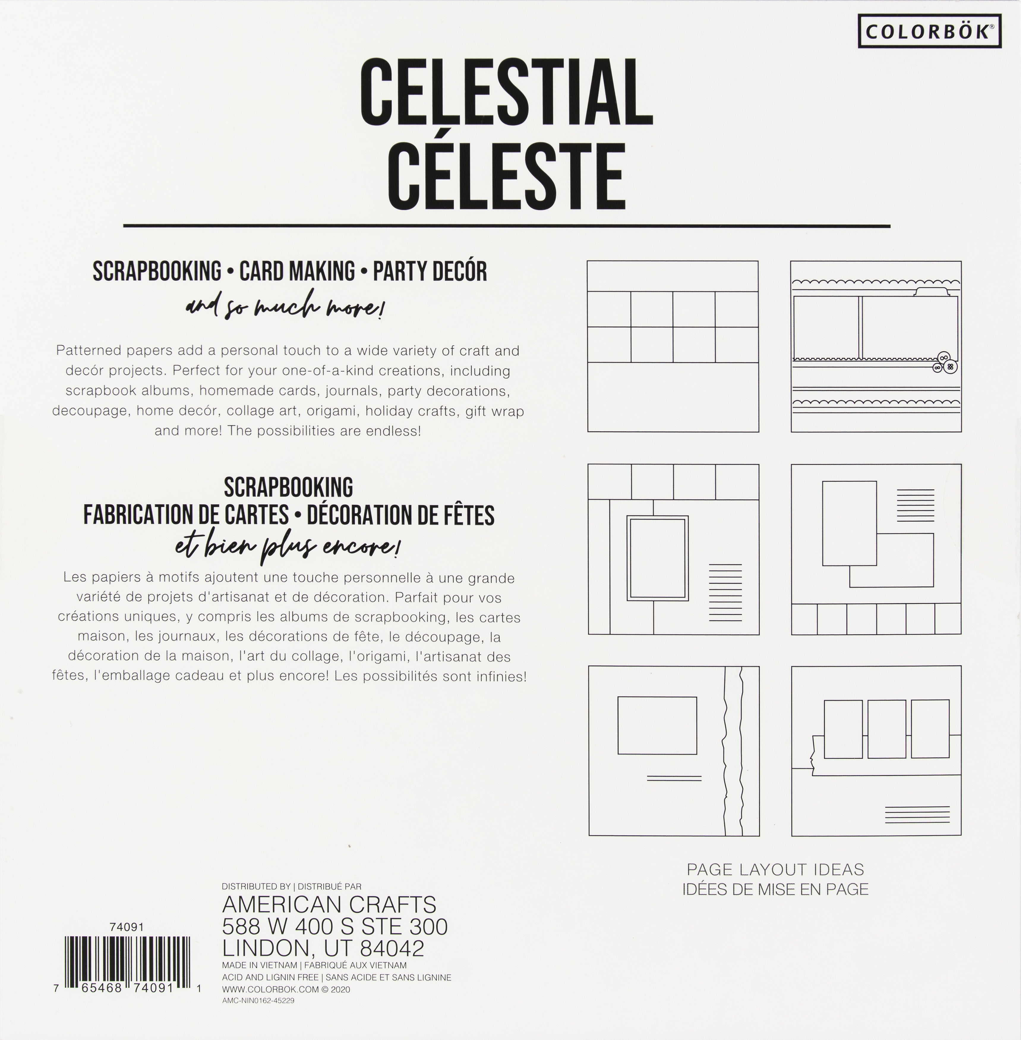 Colorbok Designer Paper 12"X12" Celestial