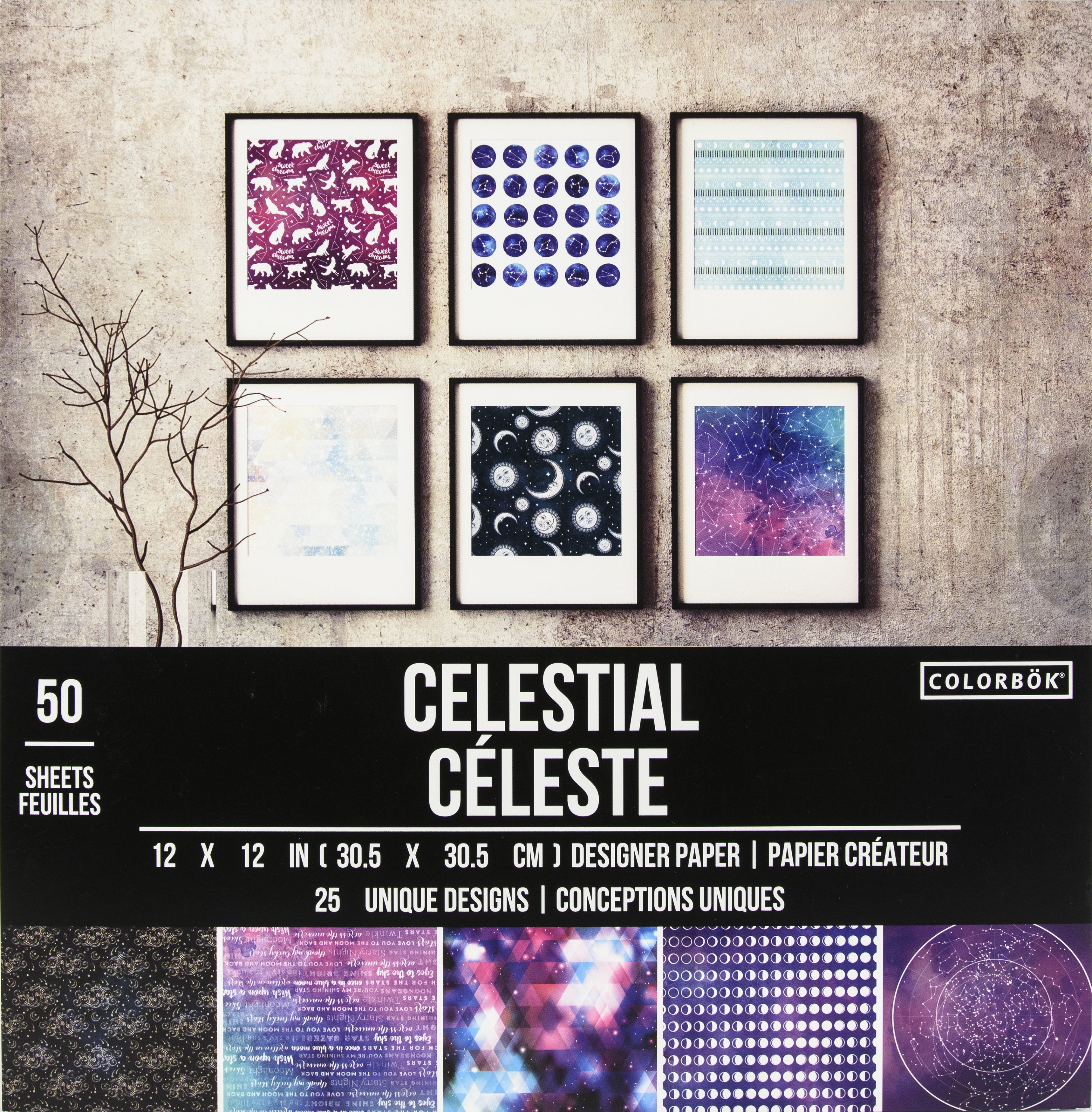 Colorbok Designer Paper 12"X12" Celestial