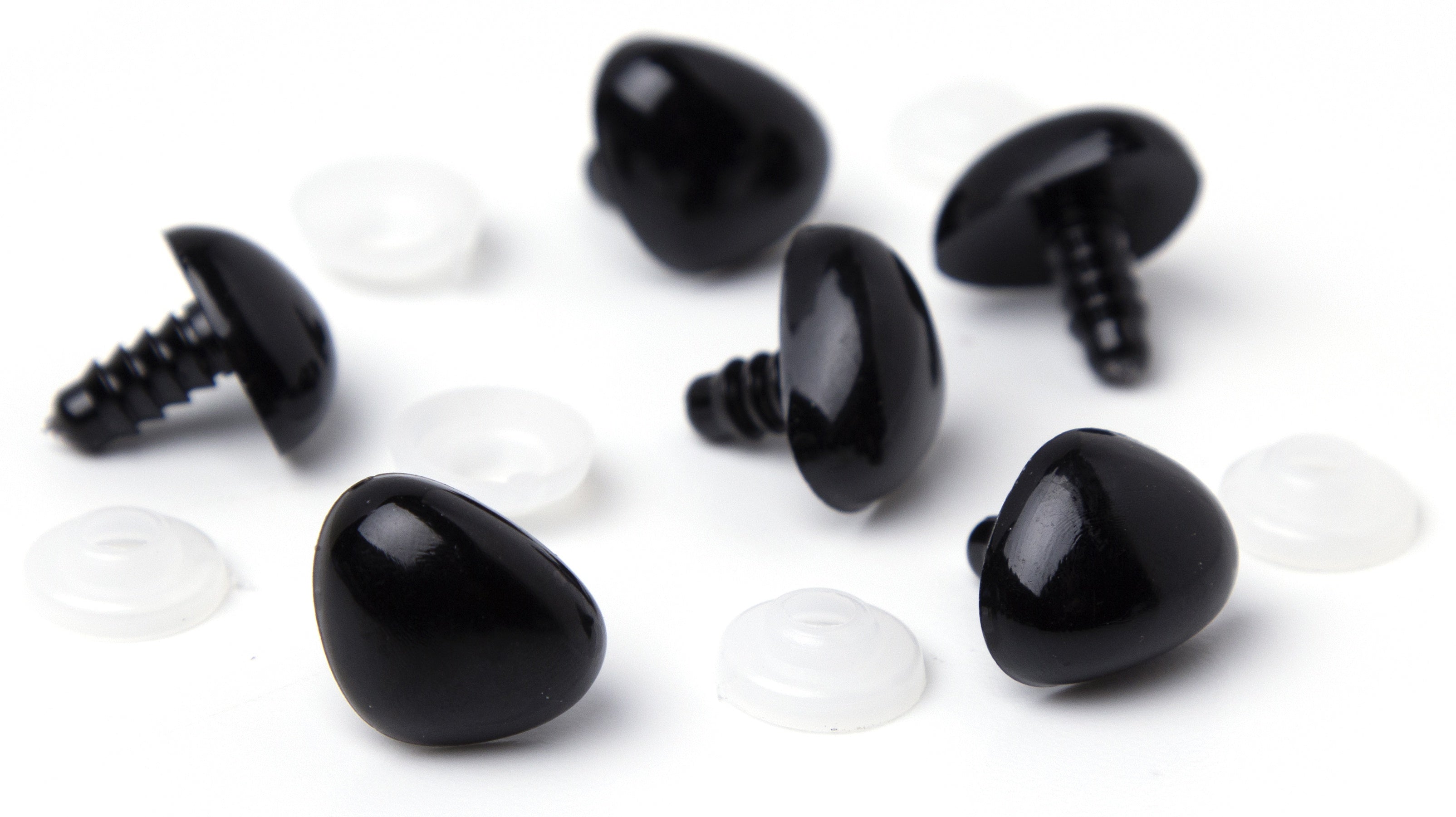 Shank Back Animal Noses 18mm 6/Pkg Black