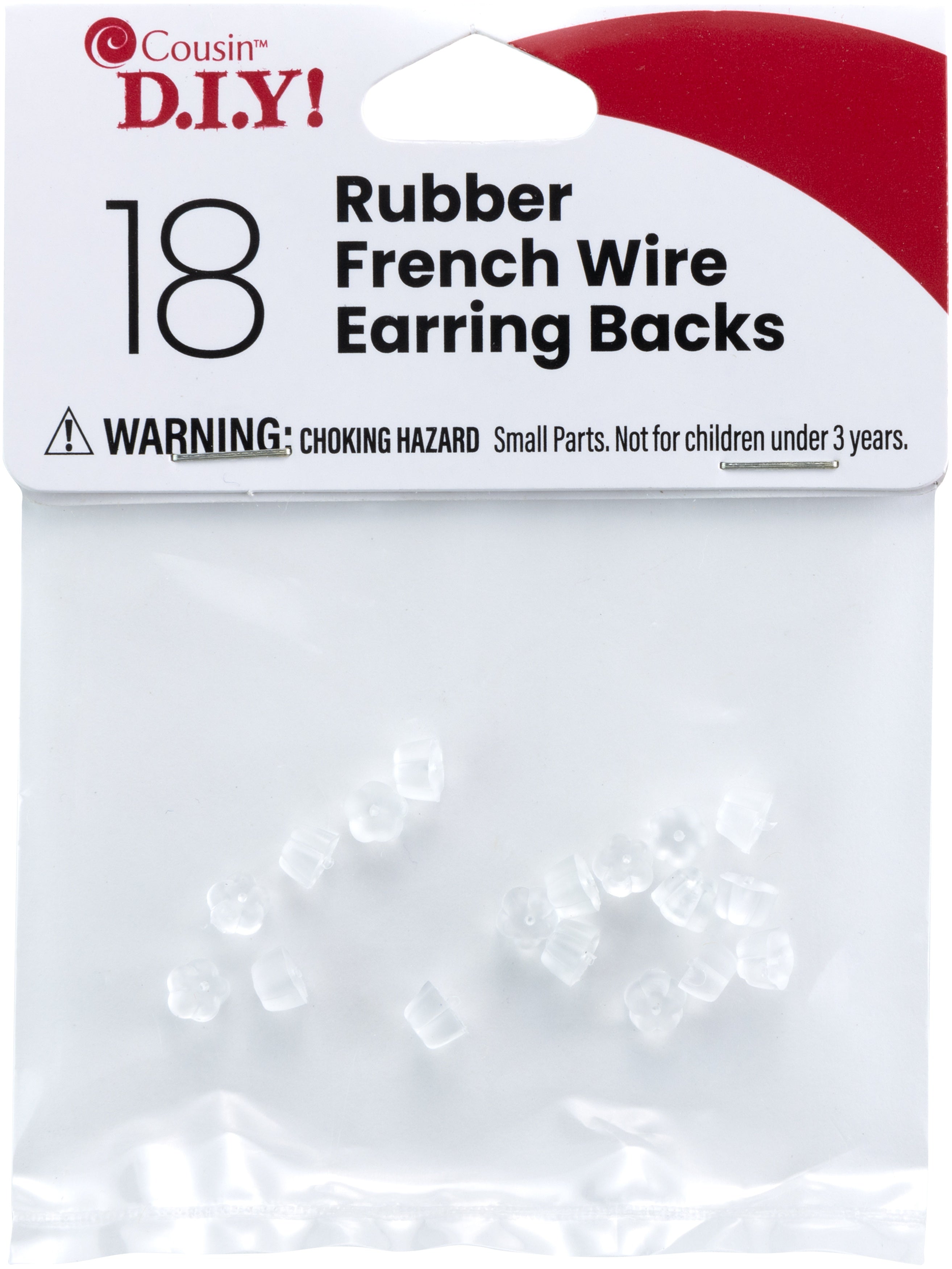 French Wire Rubber Earring Backs 18/Pkg White