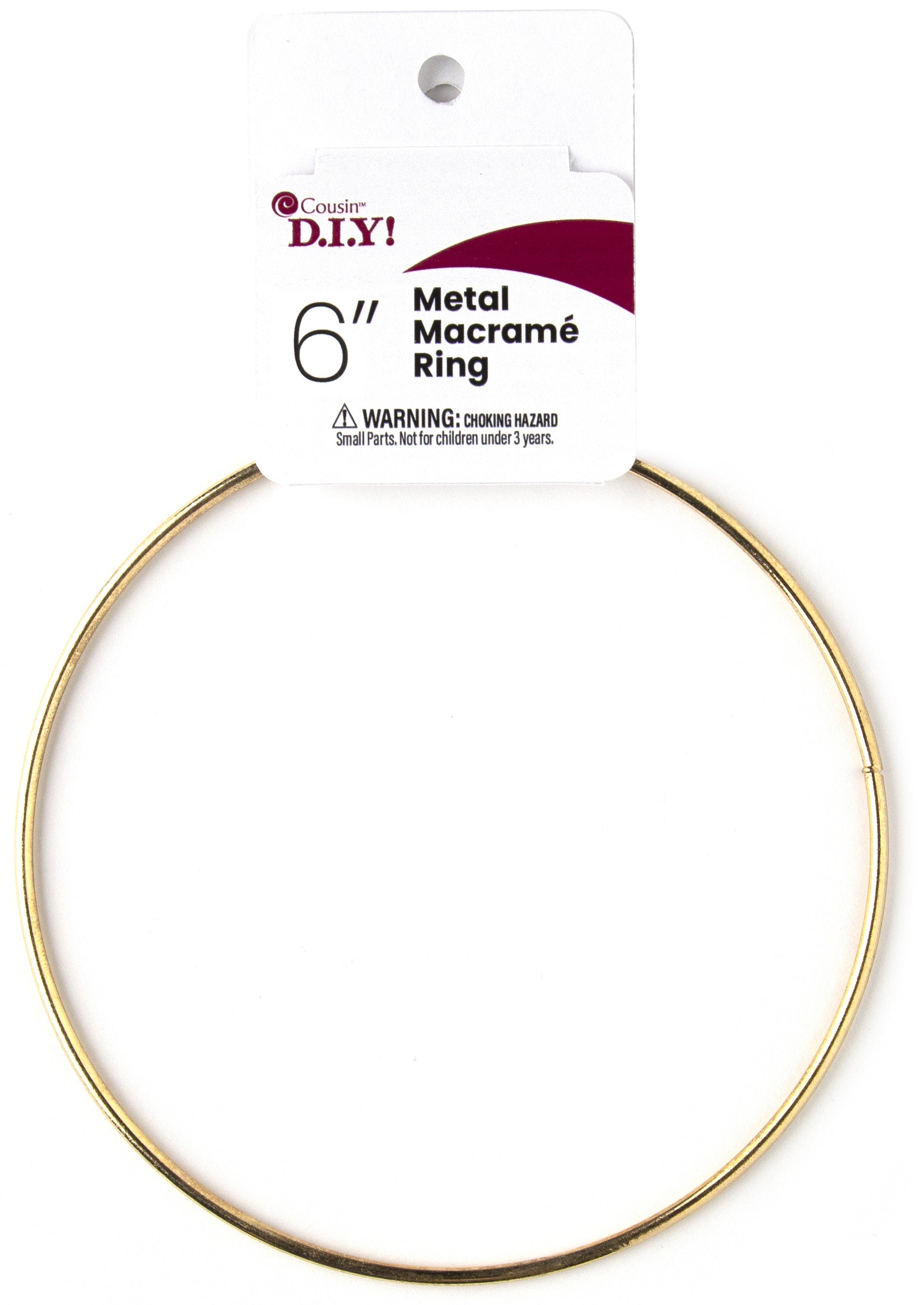 Metal Macrame Ring 6" Gold