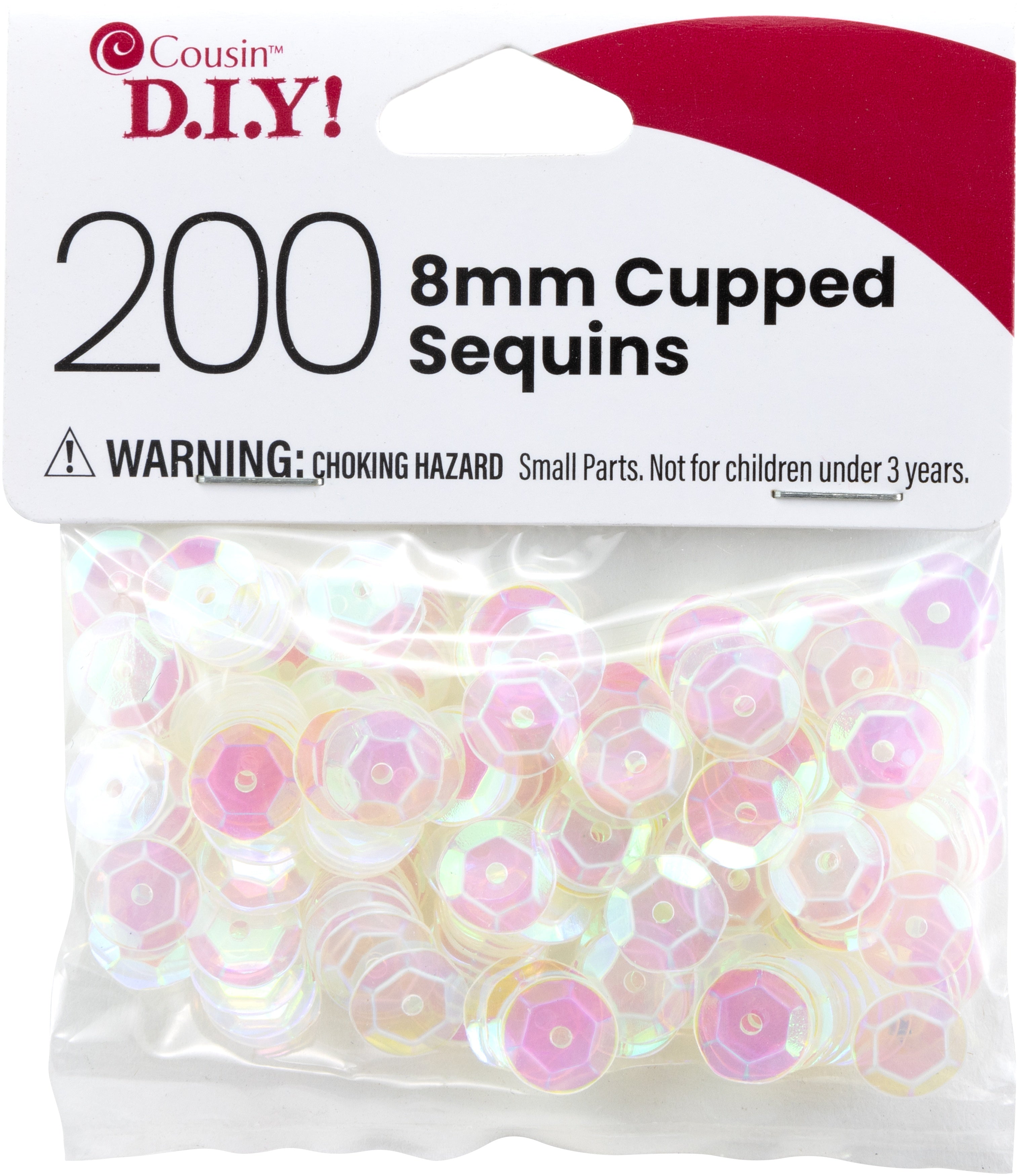 Cupped Sequins  Crystal Iridescent, 8mm 200/Pkg