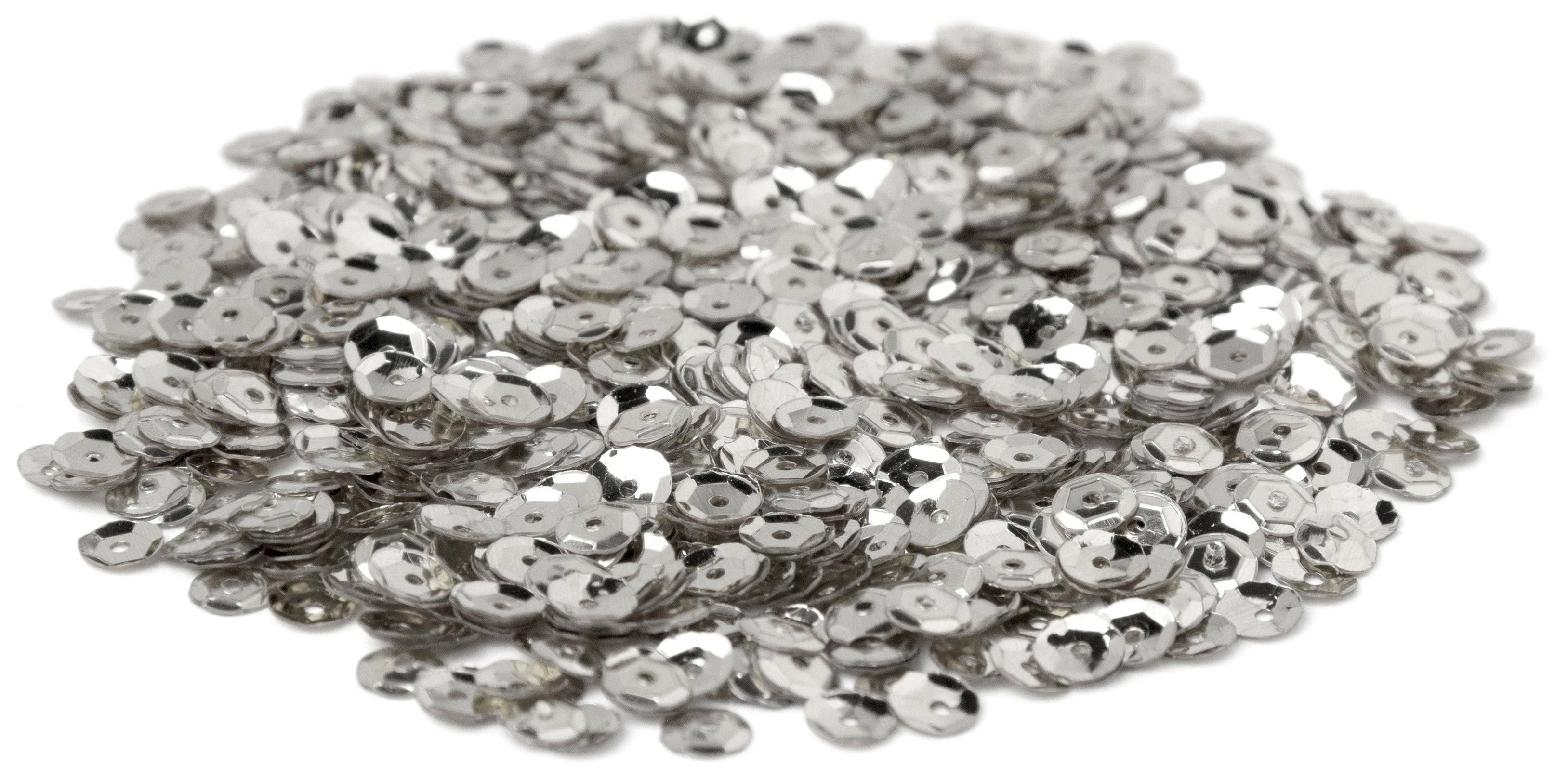 Cupped Sequins  Silver, 5mm 800/Pkg
