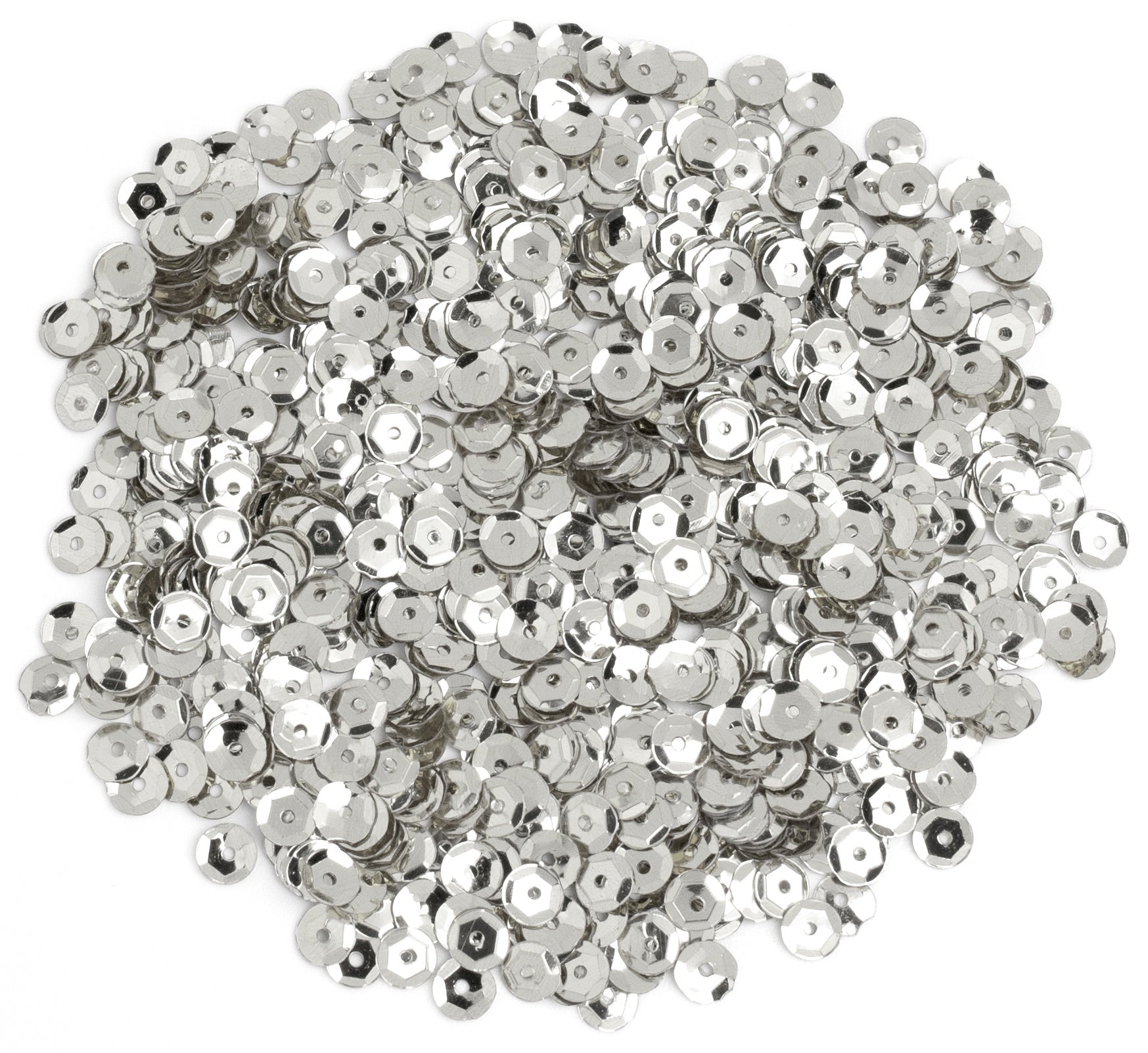 Cupped Sequins  Silver, 5mm 800/Pkg