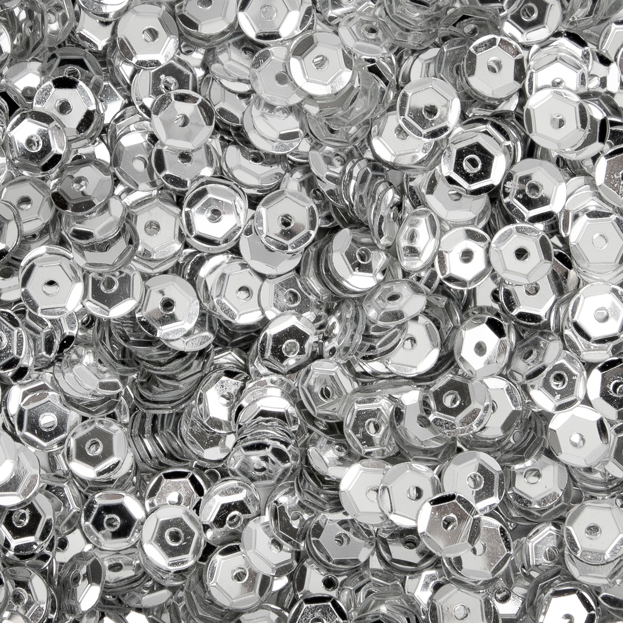 Cupped Sequins  Silver, 5mm 800/Pkg