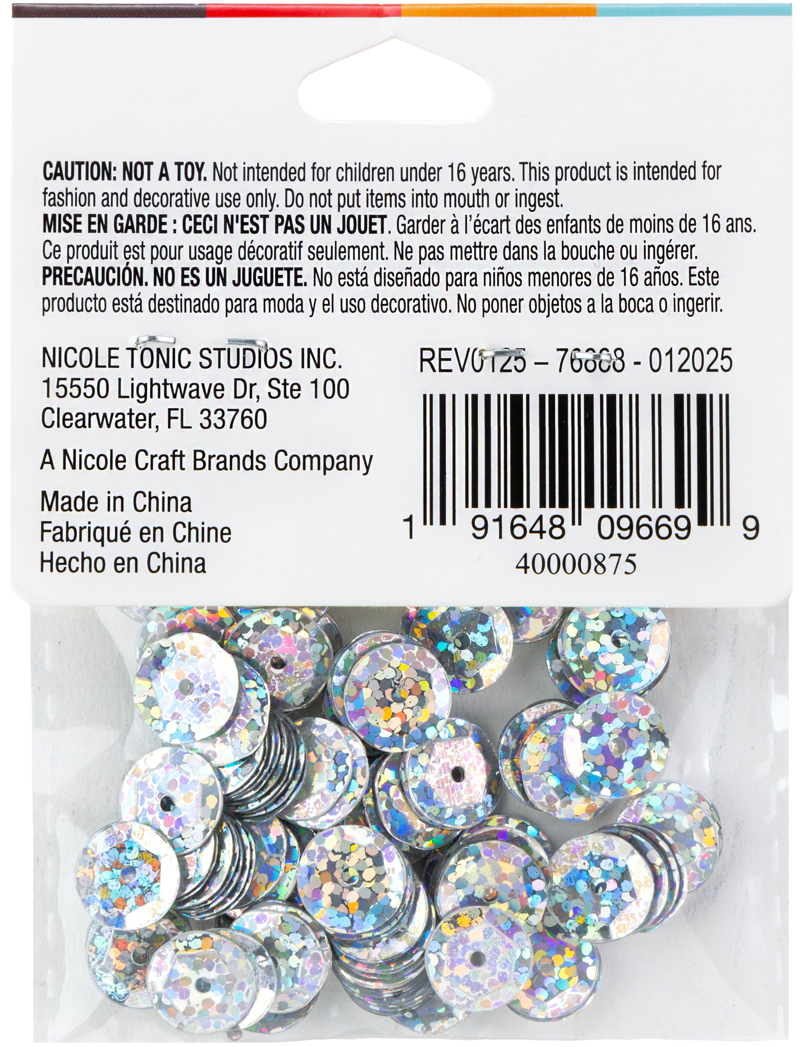 Cupped Sequins  Crystal Iridescent, 10mm 120/Pkg
