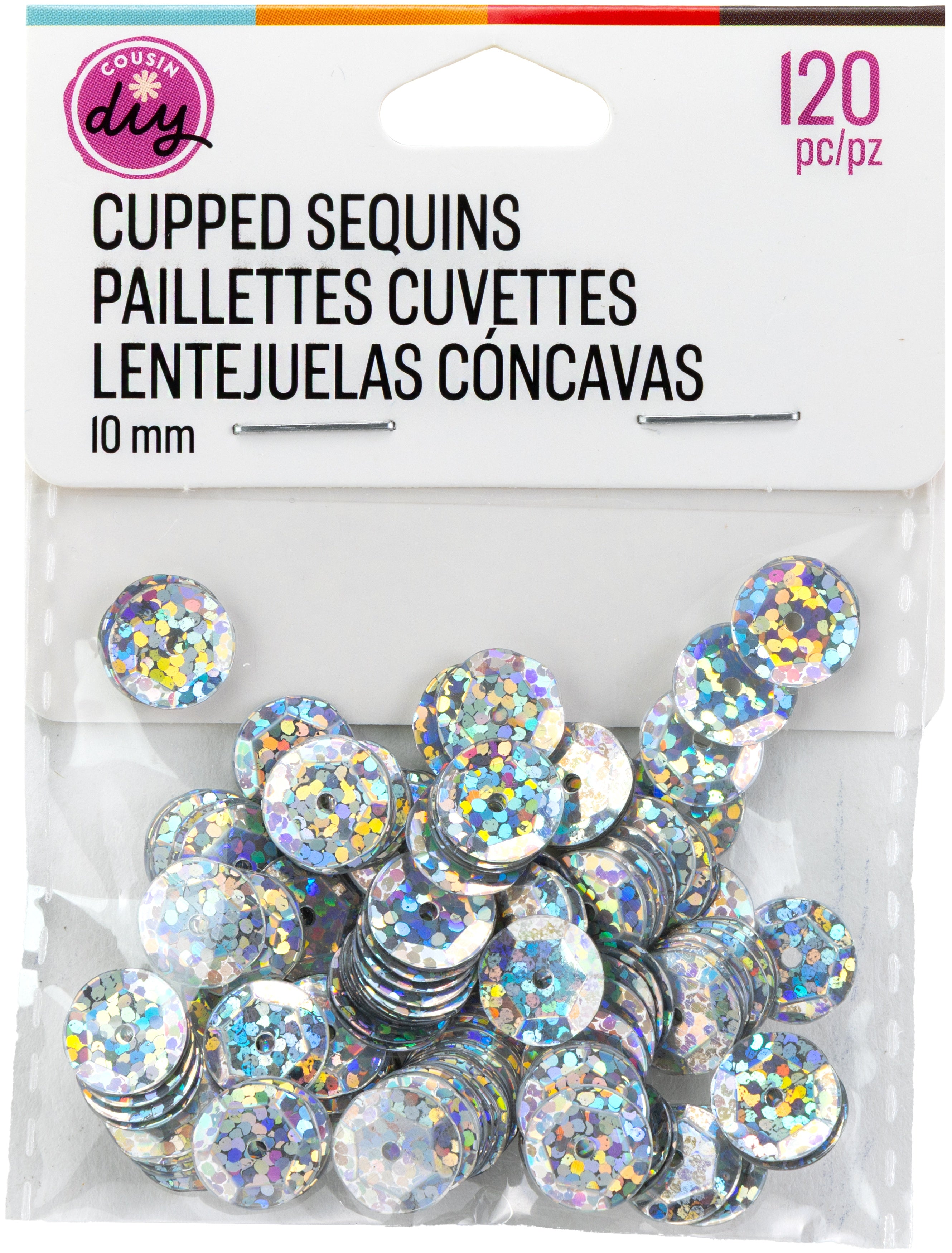 Cupped Sequins  Crystal Iridescent, 10mm 120/Pkg