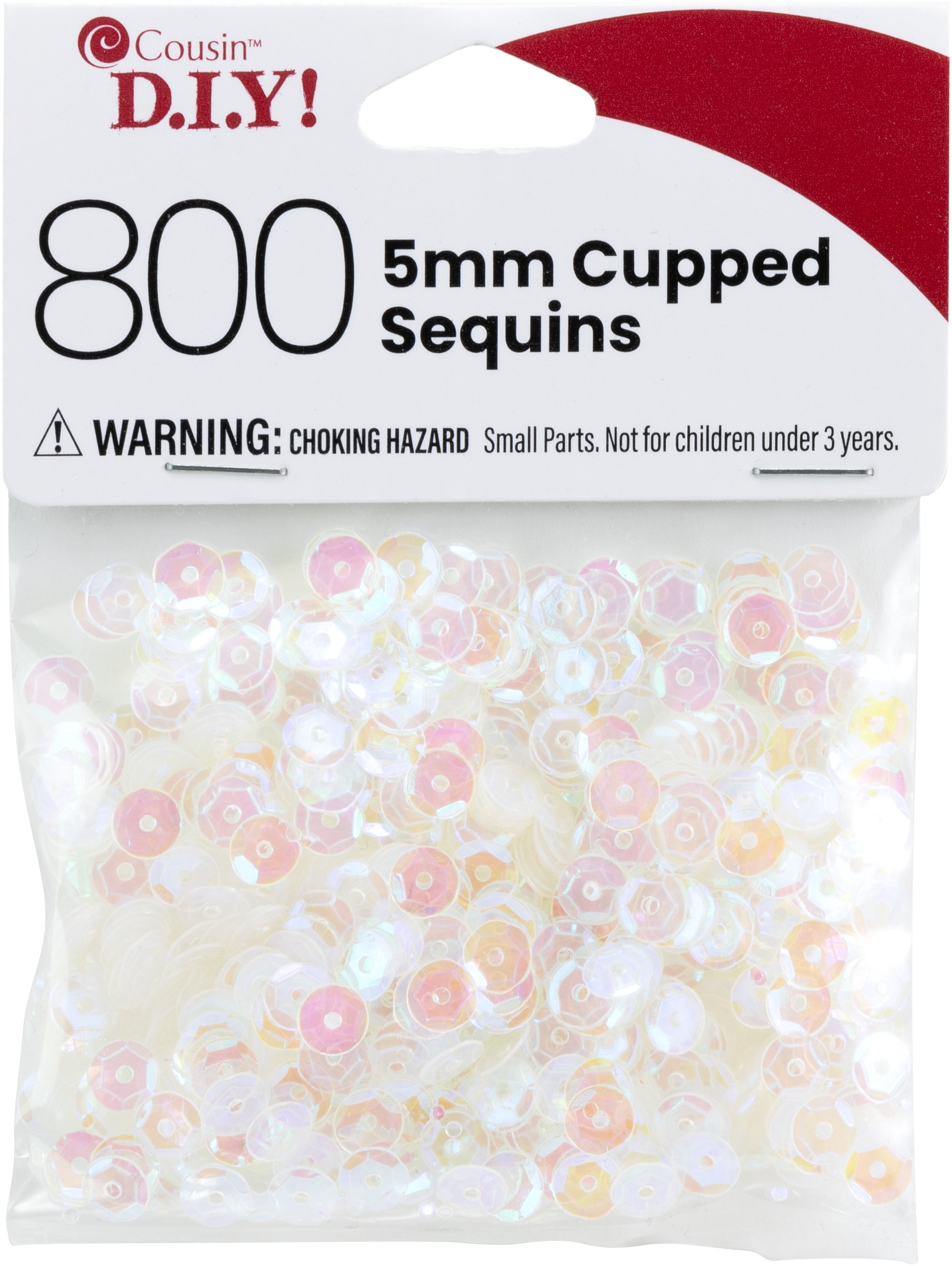 Cupped Sequins  Crystal Iridescent, 5mm 800/Pkg