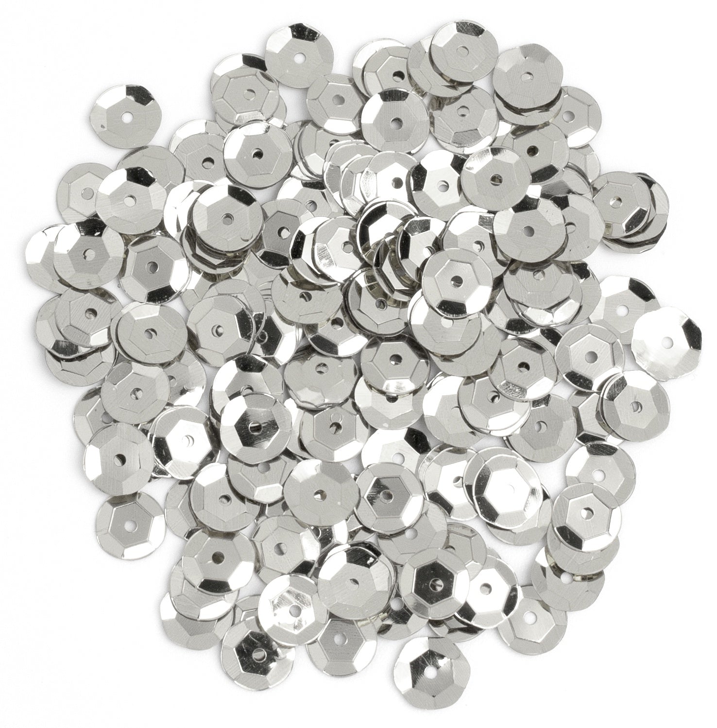 Cupped Sequins  Silver, 8mm 200/Pkg
