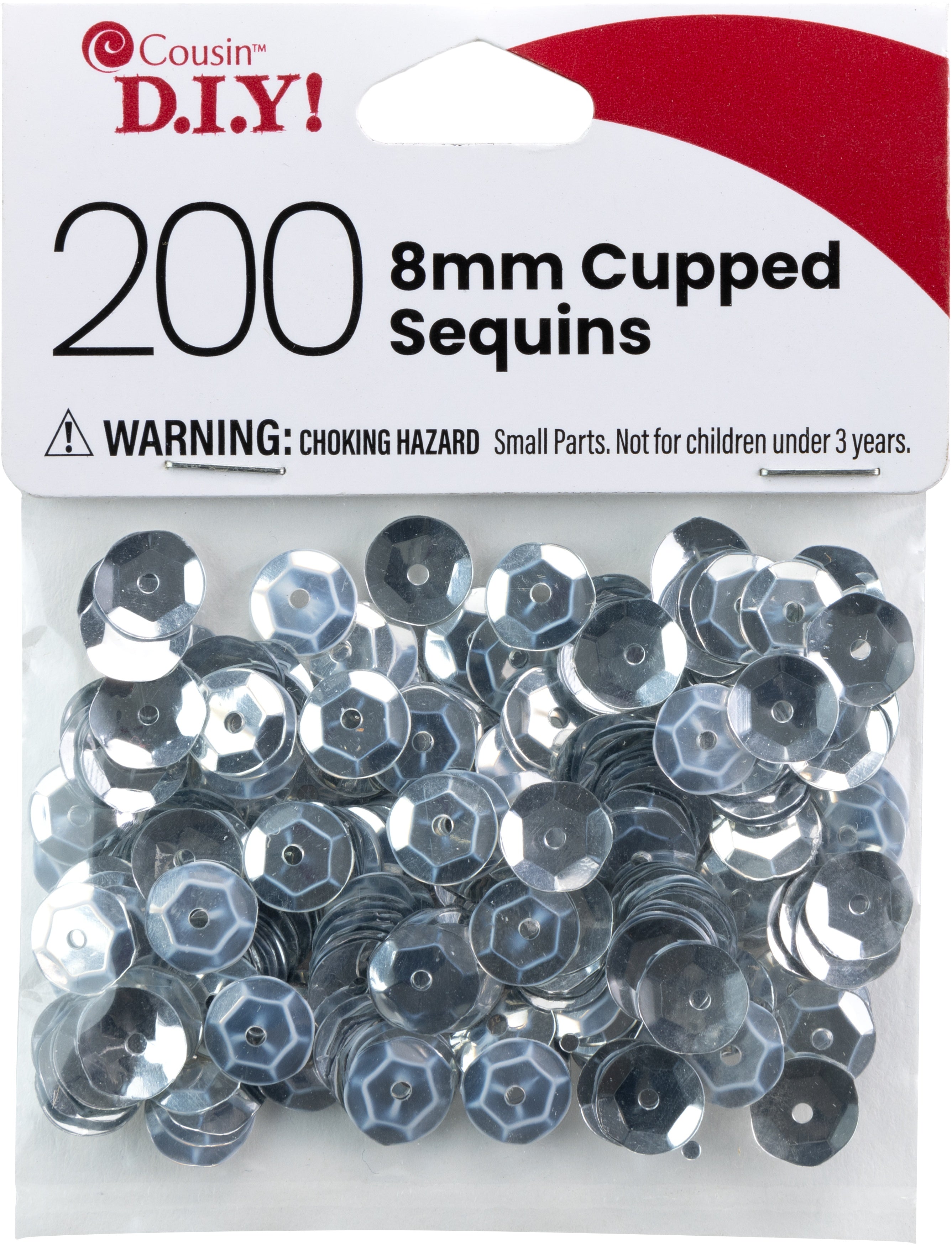 Cupped Sequins  Silver, 8mm 200/Pkg