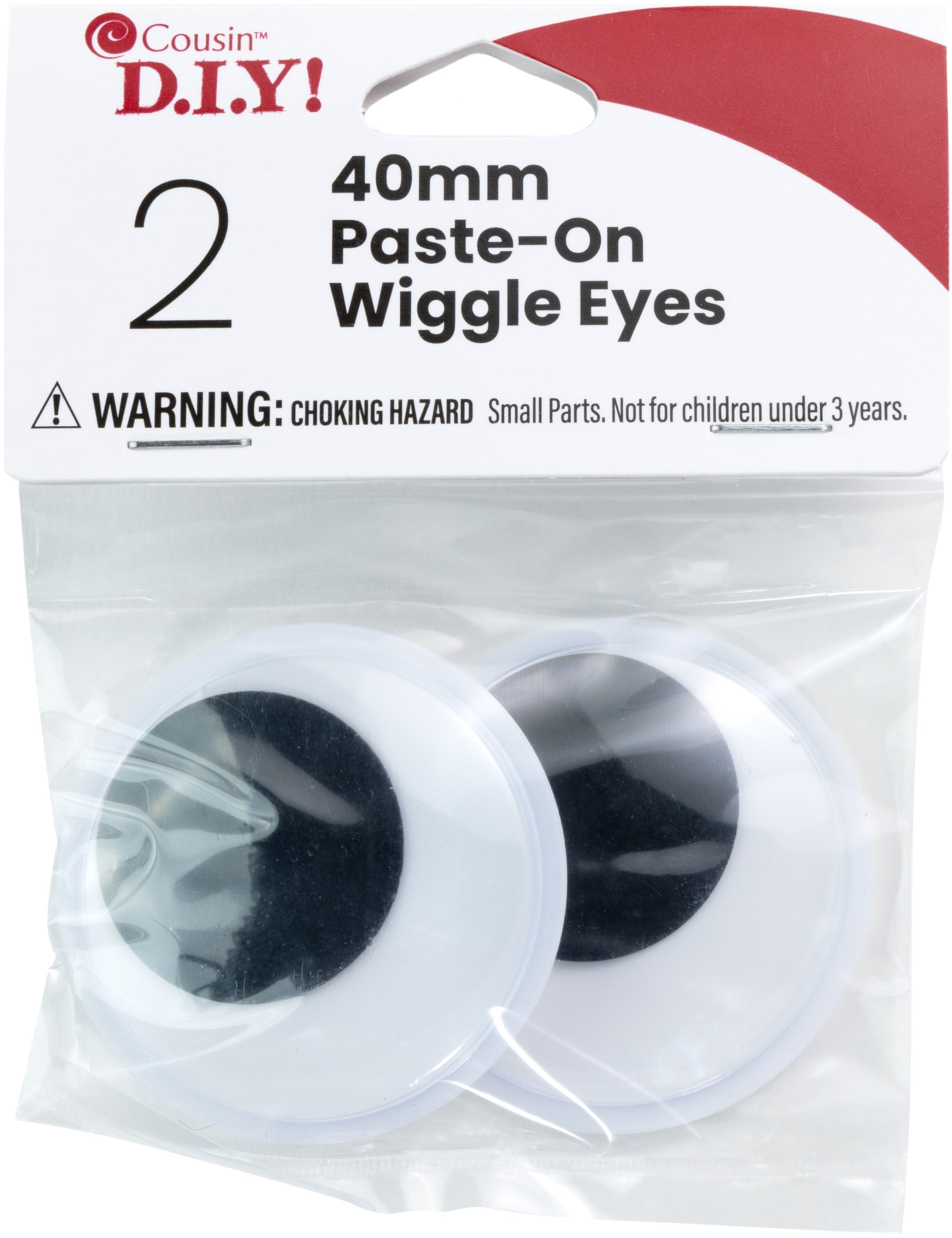 Paste-On Wiggle Eyes 40mm 2/Pkg Black