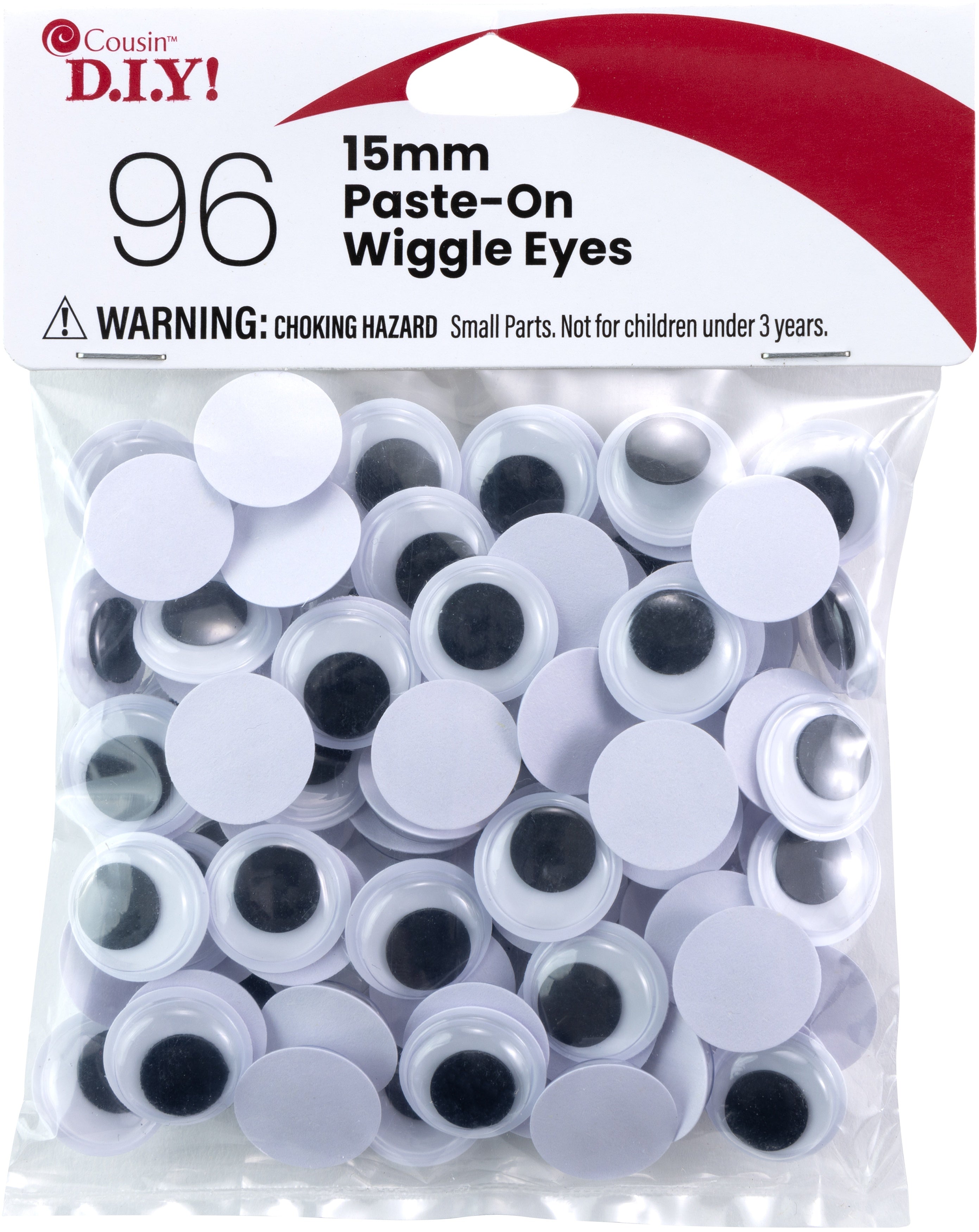 Paste-On Wiggle Eyes 15mm 96/Pkg Black