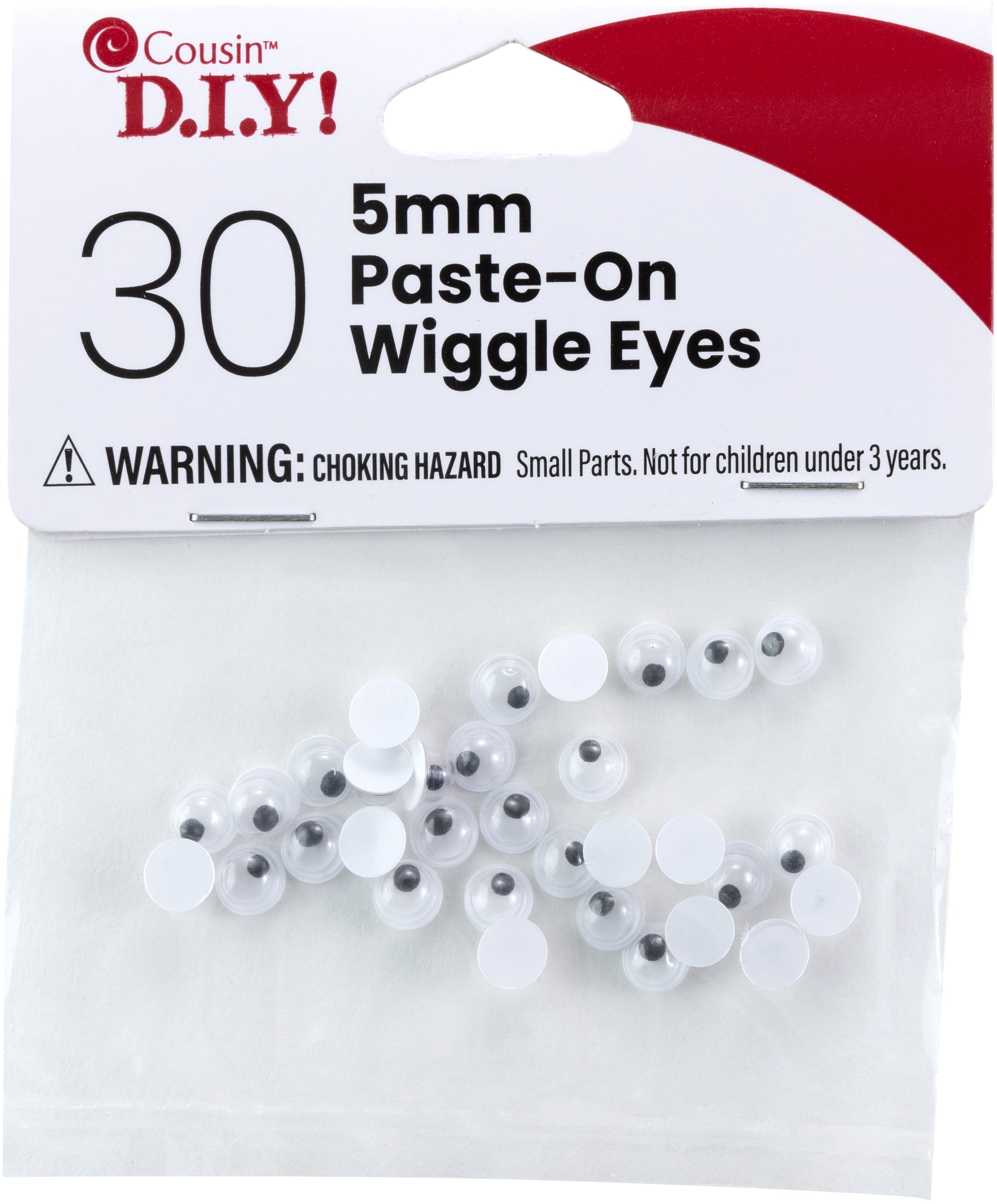 Paste-On Wiggle Eyes 5mm 30/Pkg Black