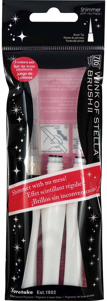Zig Memory System Wink Of Stella Brush Marker & 2 Refills Clear