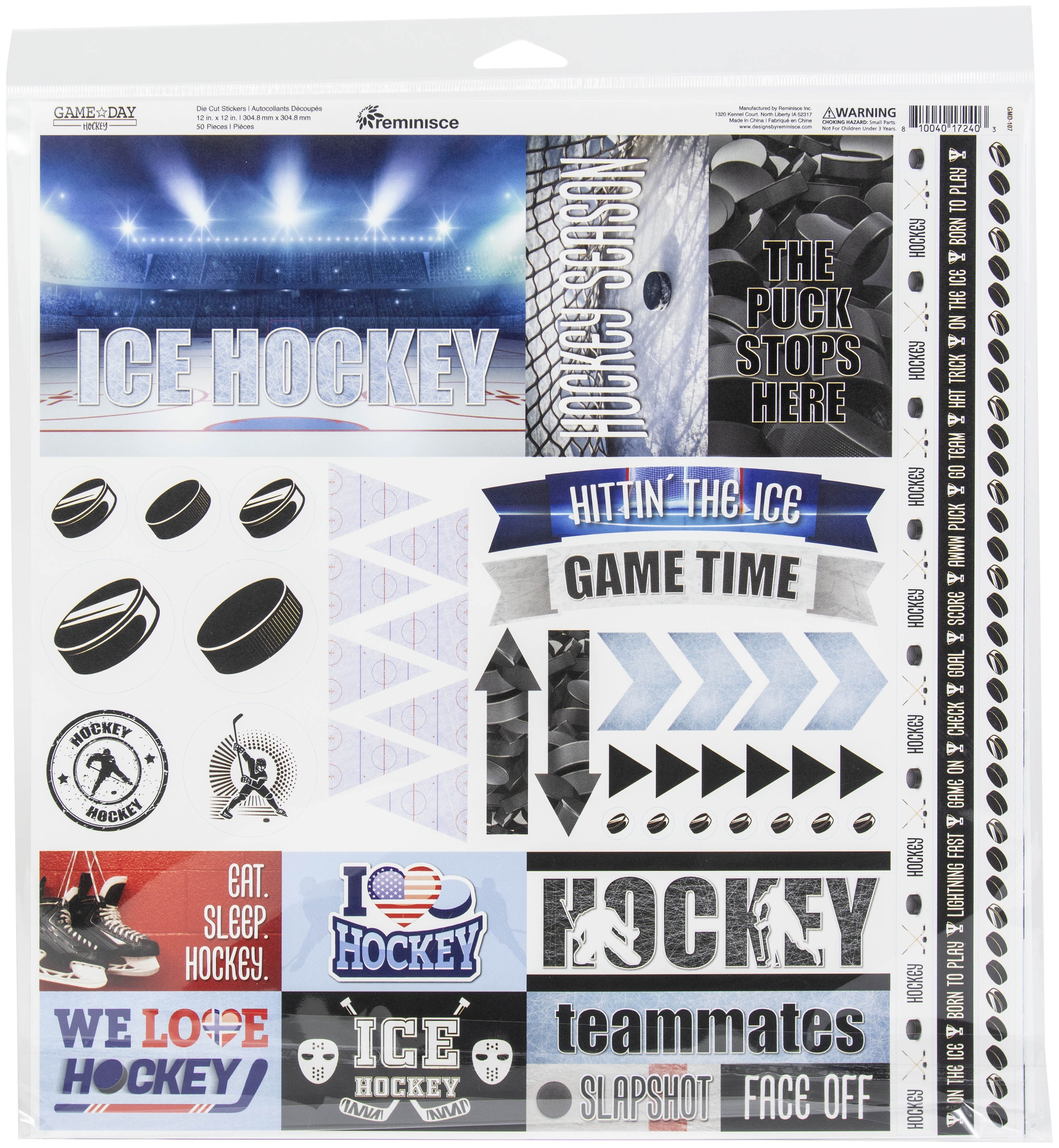 Reminisce Collection Kit 12"X12" Game Day Hockey