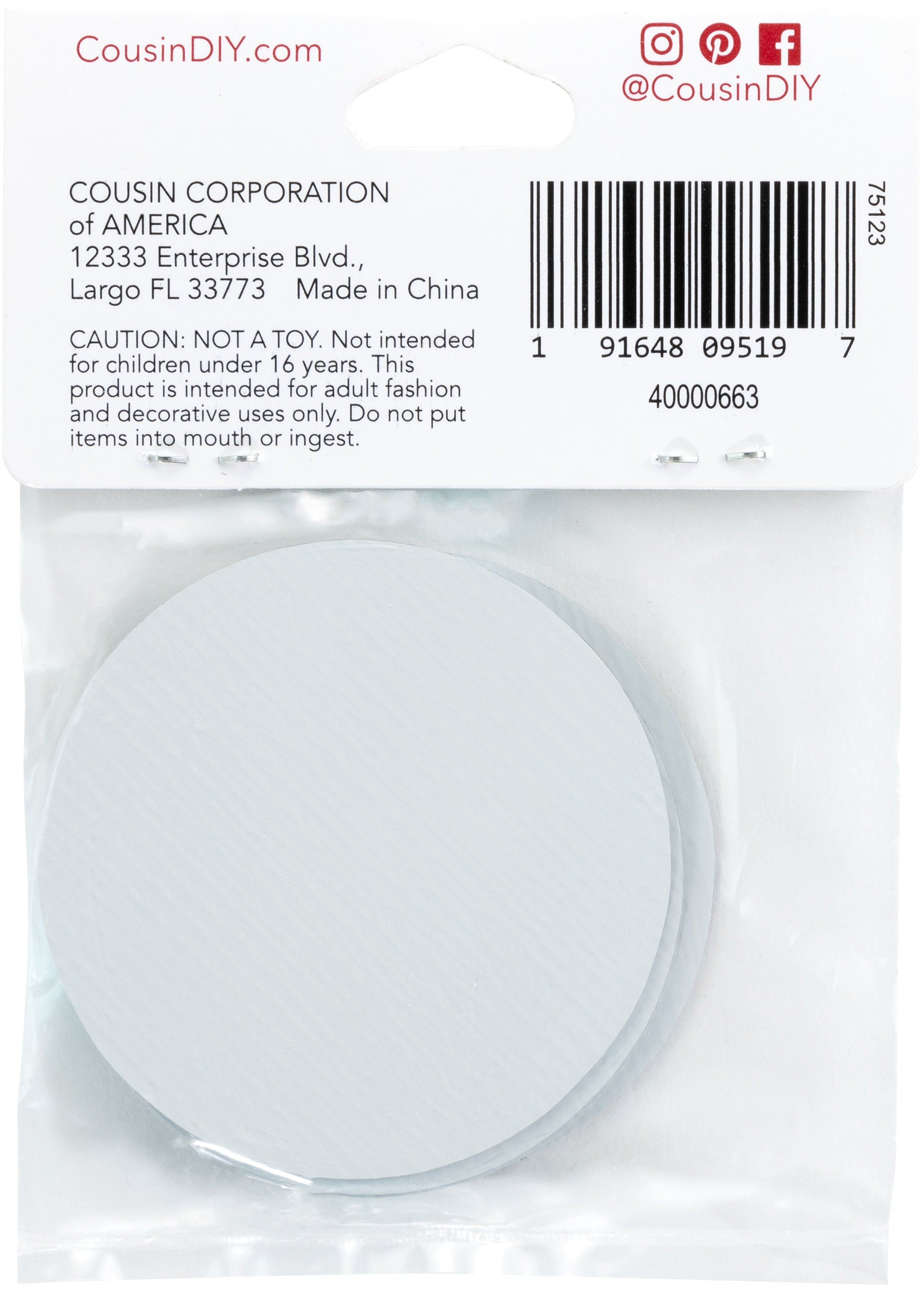 Round Glass Mirror 4/Pkg Silver