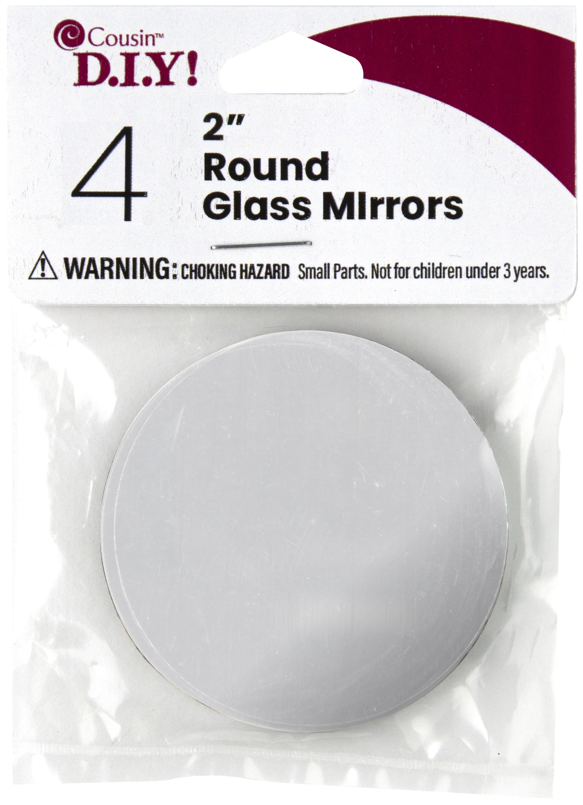 Round Glass Mirror 4/Pkg Silver