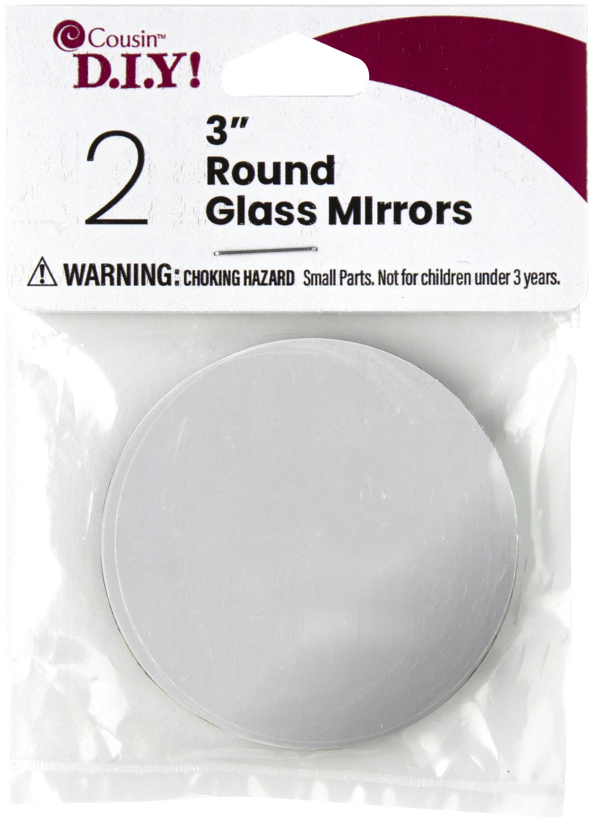 Round Glass Mirror 2/Pkg Silver