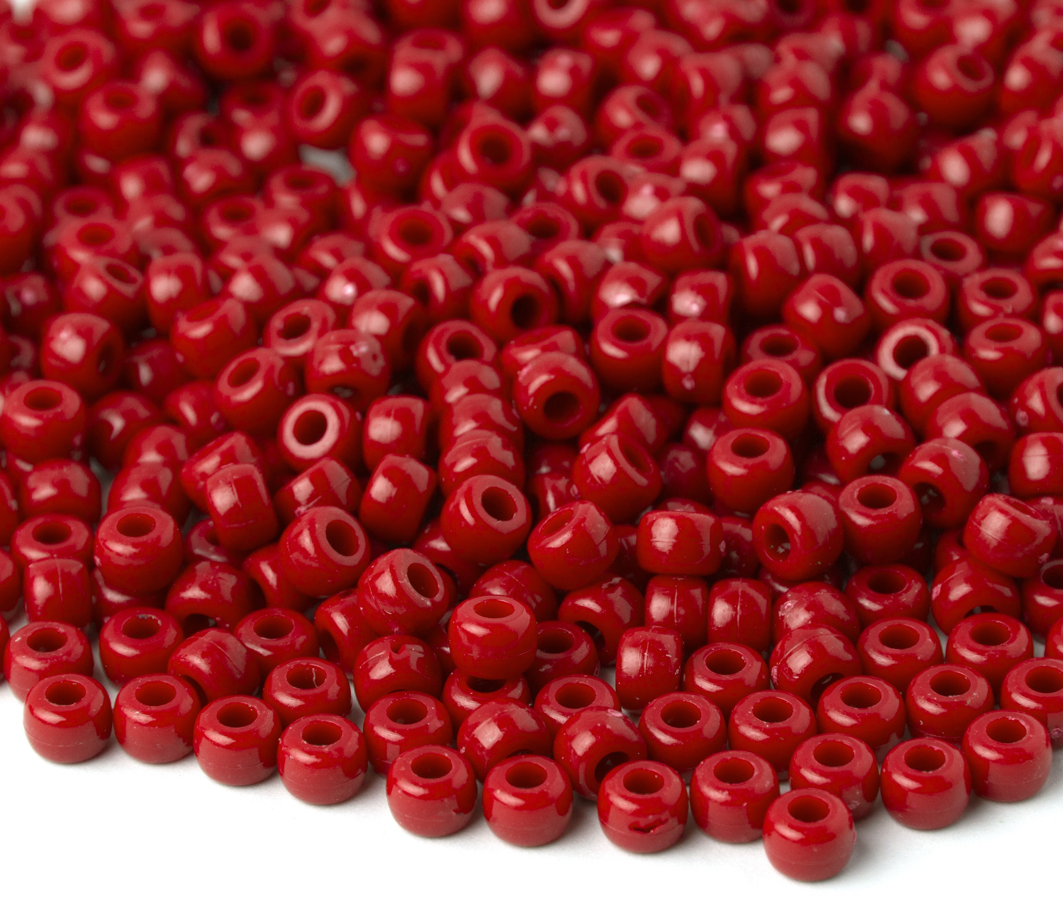 Pony Beads 6mmx9mm 720/Pkg Opaque Red