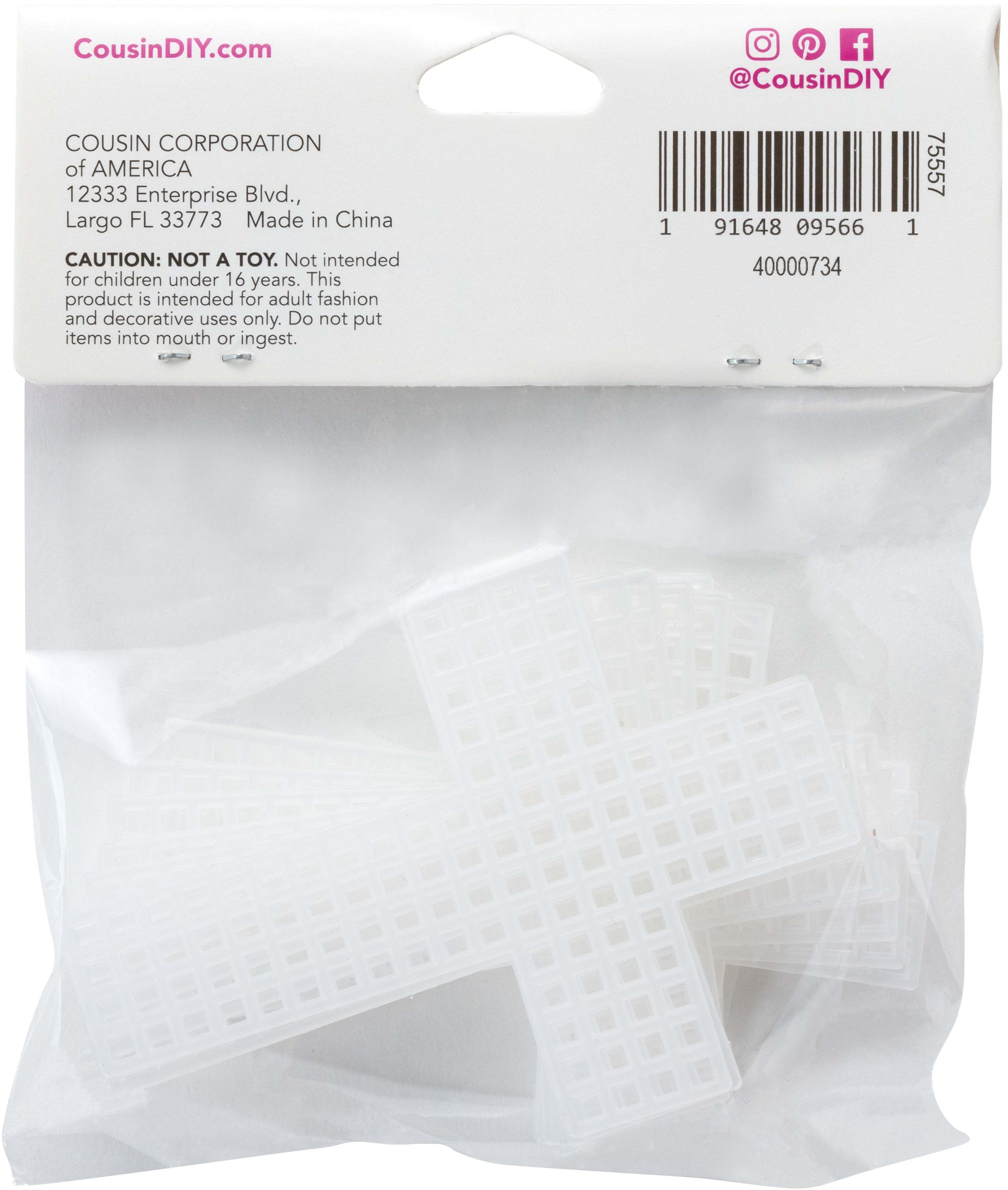 Cousin Plastic Canvas Shape 7 Count 3" 10/Pkg Crosses Clear